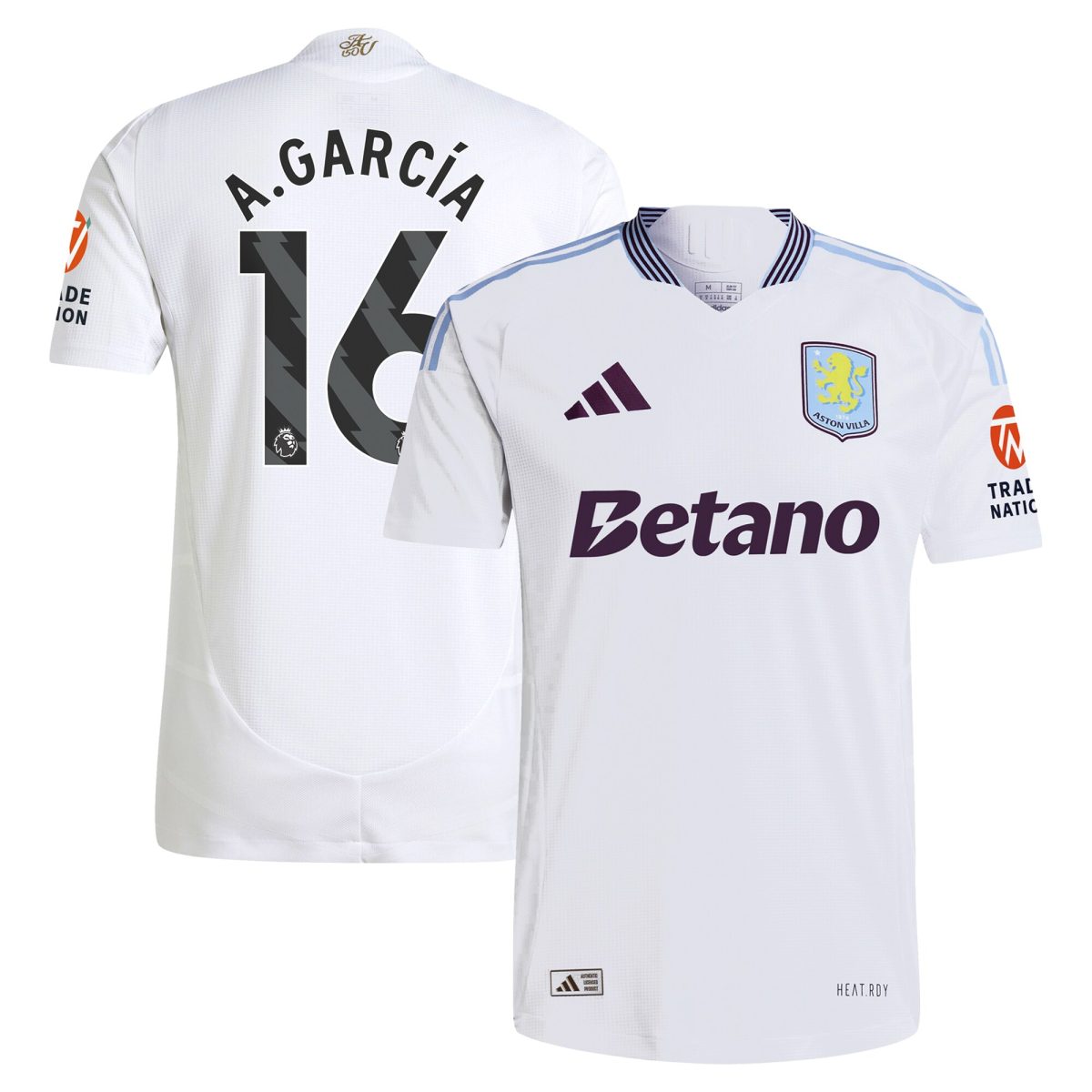 aston villa adidas away authentic shirt 2024-25 with a.garcía 16 printing Collection | Official Aston Villa Jerseys for Fans