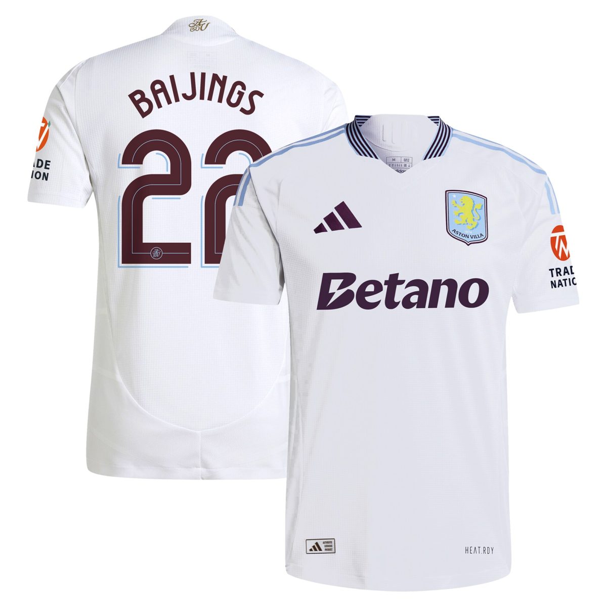 aston villa adidas away authentic shirt 2024-25 with baijings 22 cup printing Collection | Official Aston Villa Jerseys for Fans