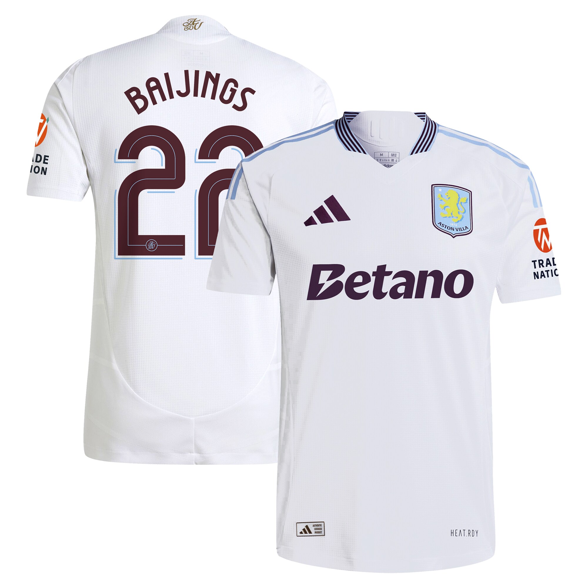 aston villa adidas away authentic shirt 2024-25 with baijings 22 cup printing Collection | Official Aston Villa Jerseys for Fans