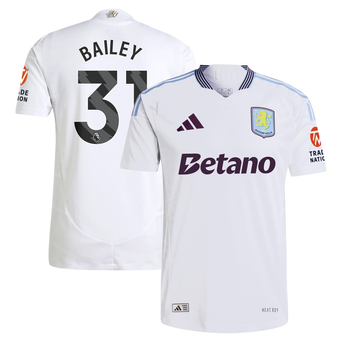 aston villa adidas away authentic shirt 2024-25 with bailey 31 printing Collection | Official Aston Villa Jerseys for Fans