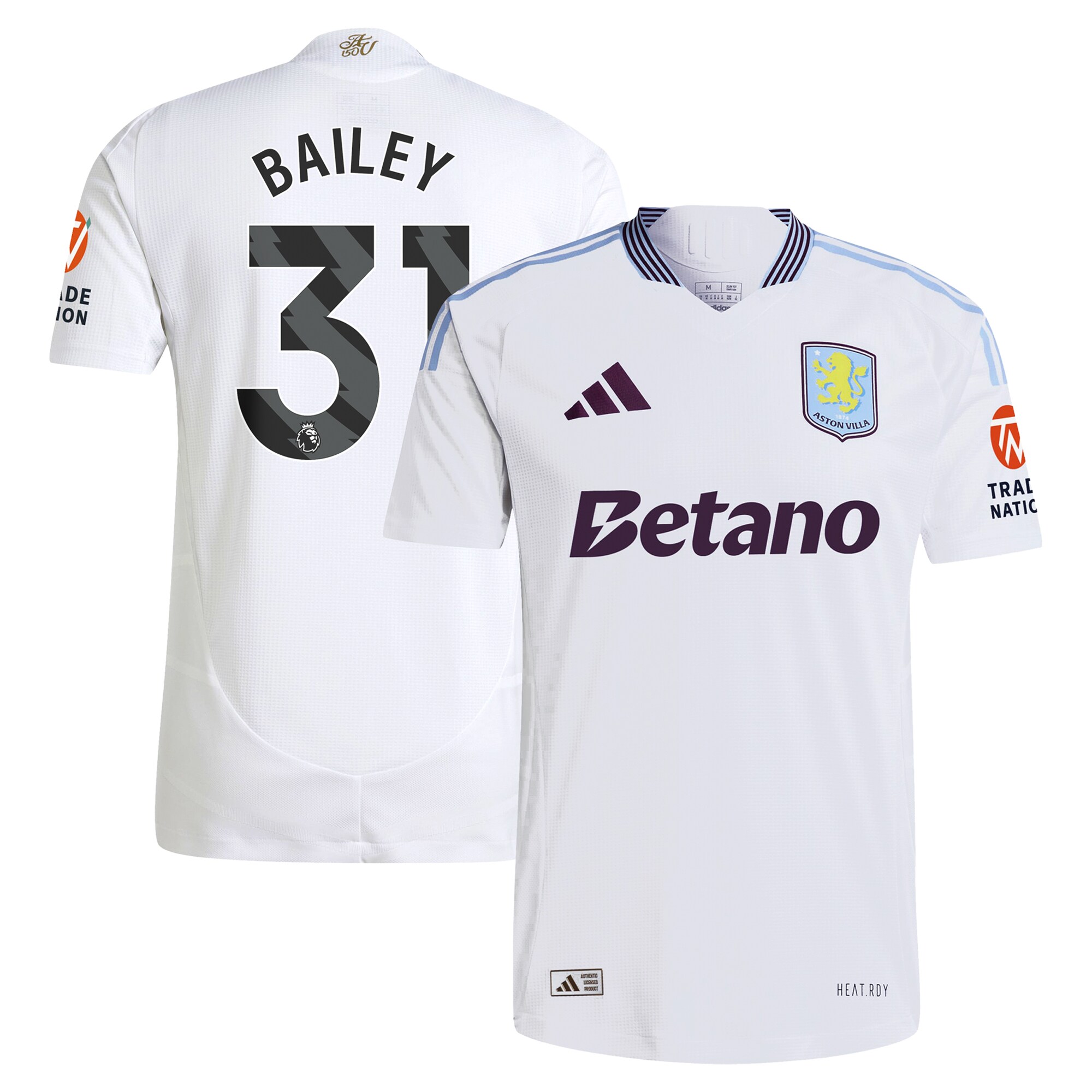aston villa adidas away authentic shirt 2024-25 with bailey 31 printing Collection | Official Aston Villa Jerseys for Fans
