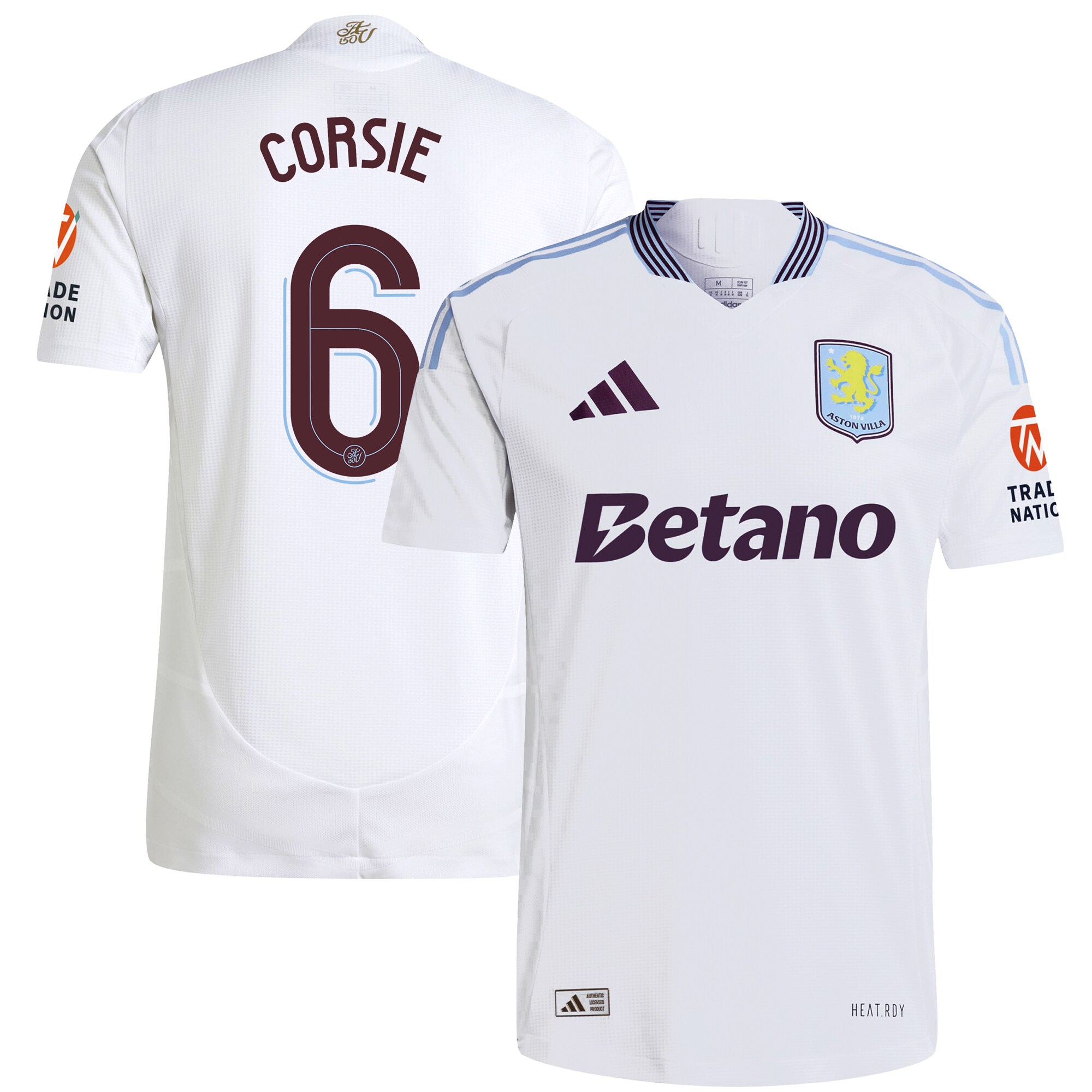 aston villa adidas away authentic shirt 2024-25 with corsie 6 cup printing Collection | Official Aston Villa Jerseys for Fans