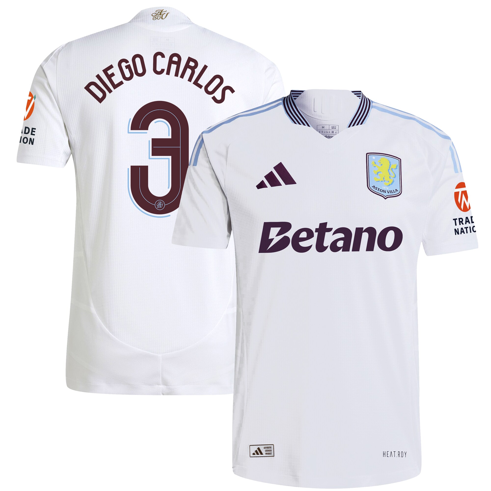 aston villa adidas away authentic shirt 2024-25 with diego carlos 3 cup printing Collection | Official Aston Villa Jerseys for Fans
