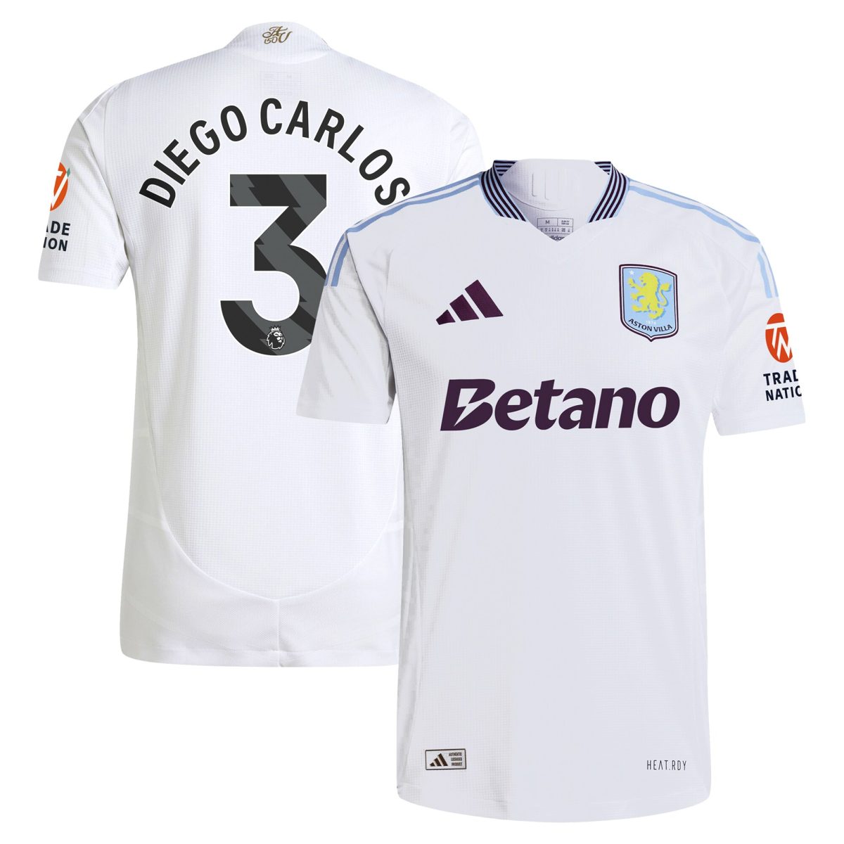 aston villa adidas away authentic shirt 2024-25 with diego carlos 3 printing Collection | Official Aston Villa Jerseys for Fans