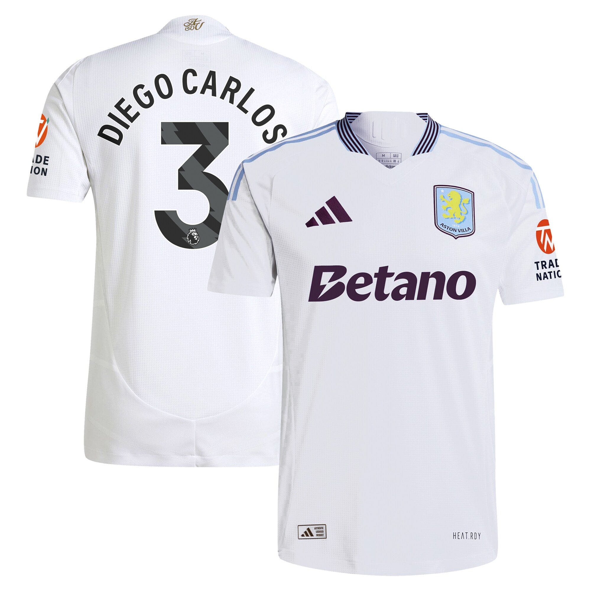 aston villa adidas away authentic shirt 2024-25 with diego carlos 3 printing Collection | Official Aston Villa Jerseys for Fans