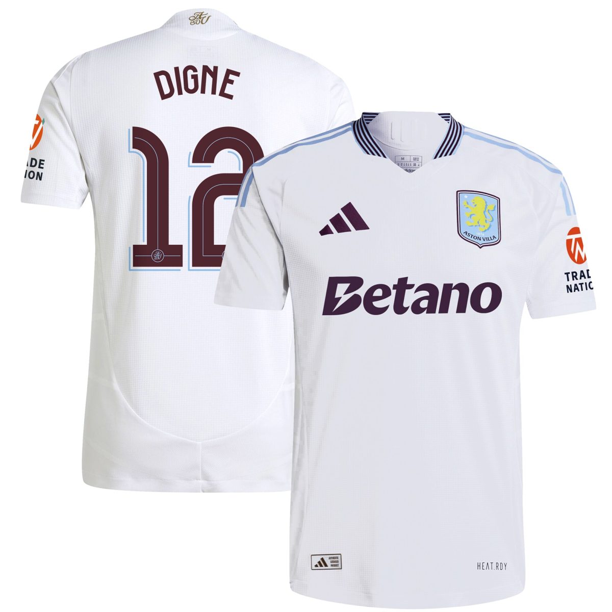 aston villa adidas away authentic shirt 2024-25 with digne 12 cup printing Collection | Official Aston Villa Jerseys for Fans