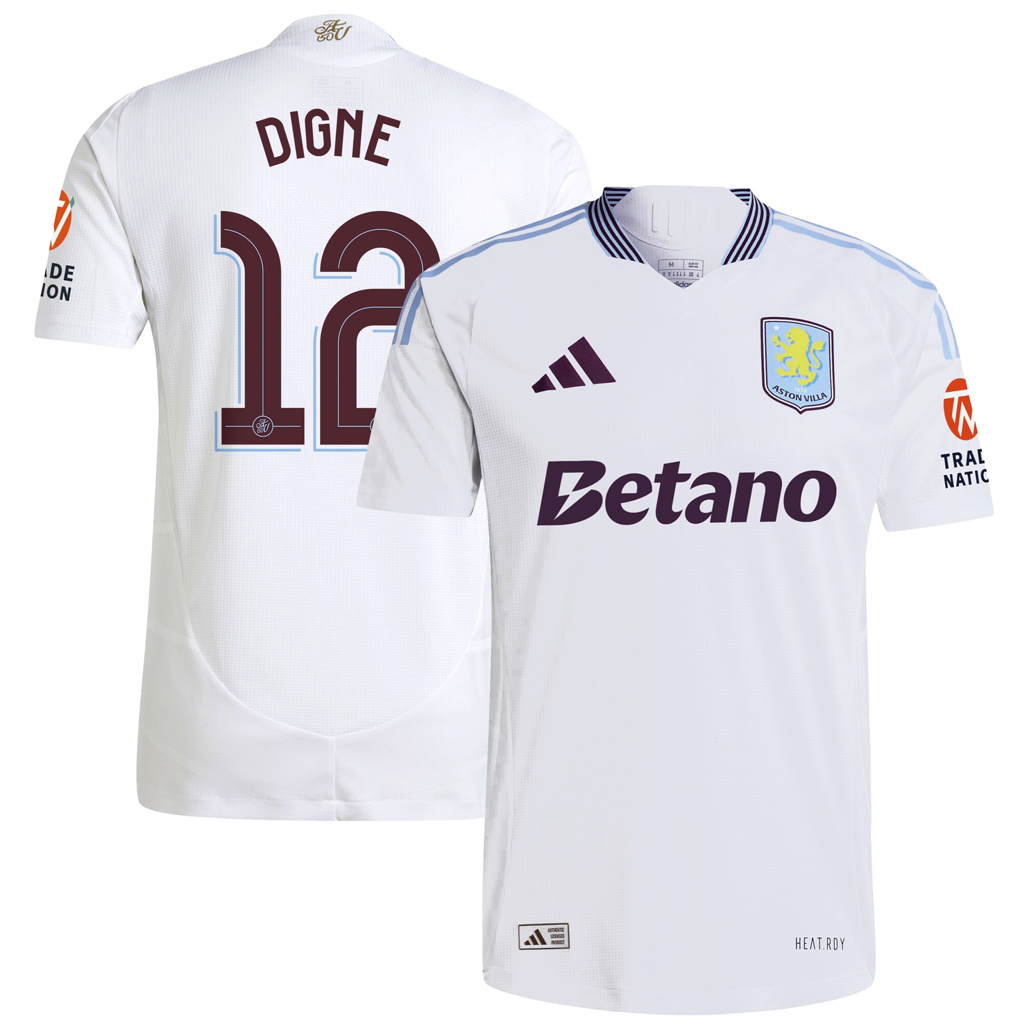aston villa adidas away authentic shirt 2024-25 with digne 12 cup printing Collection | Official Aston Villa Jerseys for Fans