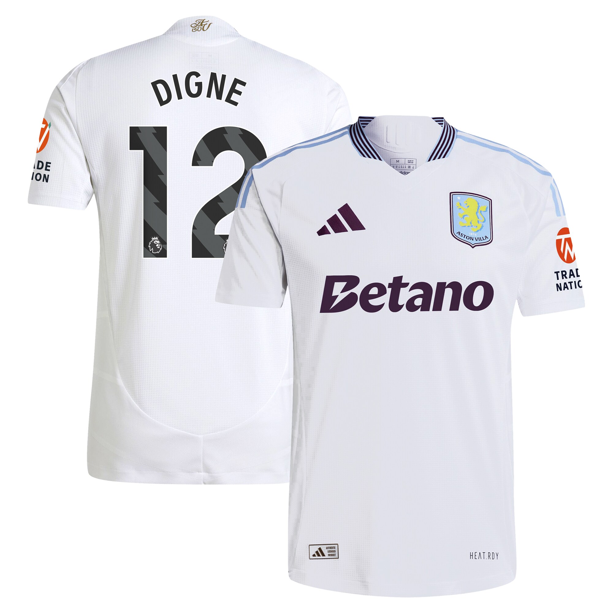 aston villa adidas away authentic shirt 2024-25 with digne 12 printing Collection | Official Aston Villa Jerseys for Fans