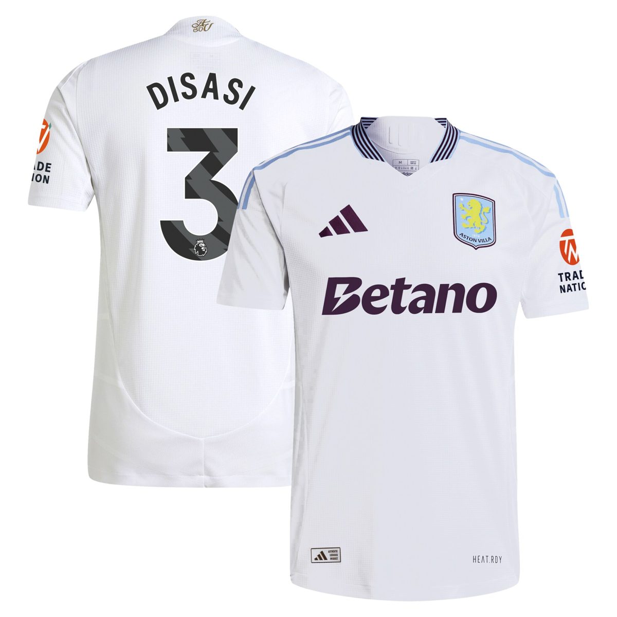 aston villa adidas away authentic shirt 2024-25 with disasi 3 printing Collection | Official Aston Villa Jerseys for Fans