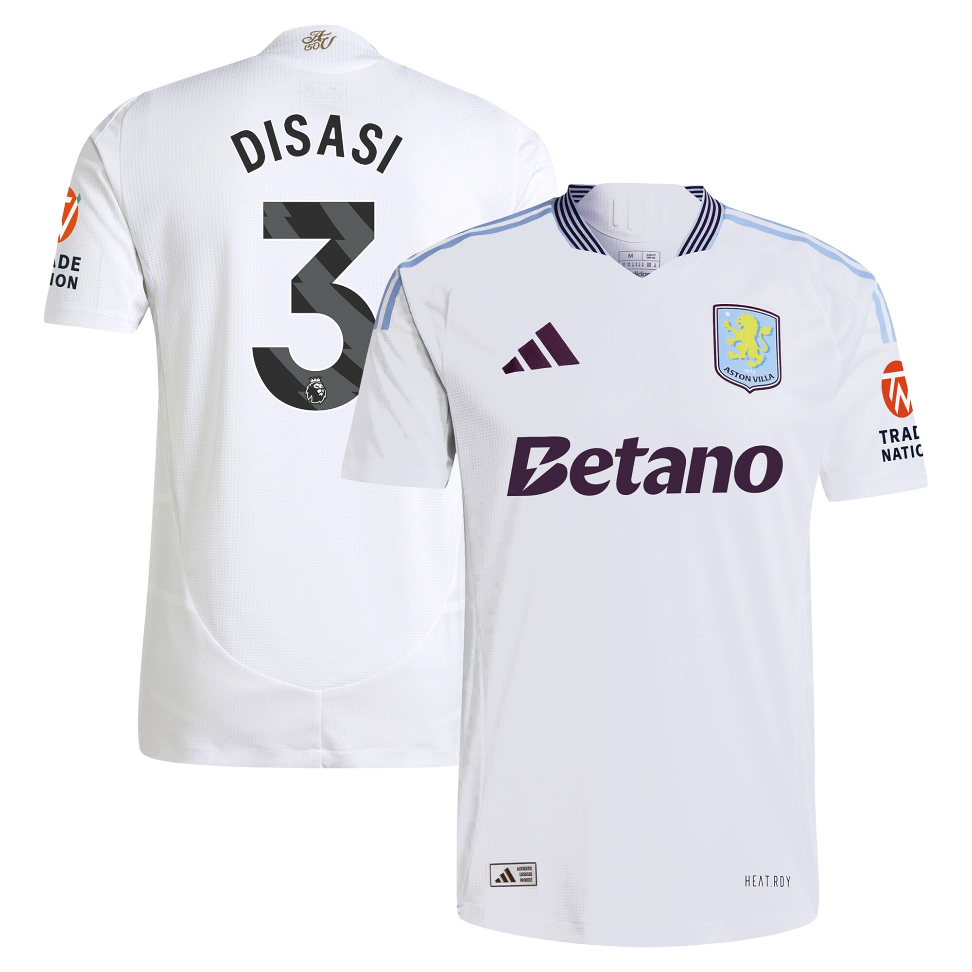 aston villa adidas away authentic shirt 2024-25 with disasi 3 printing Collection | Official Aston Villa Jerseys for Fans