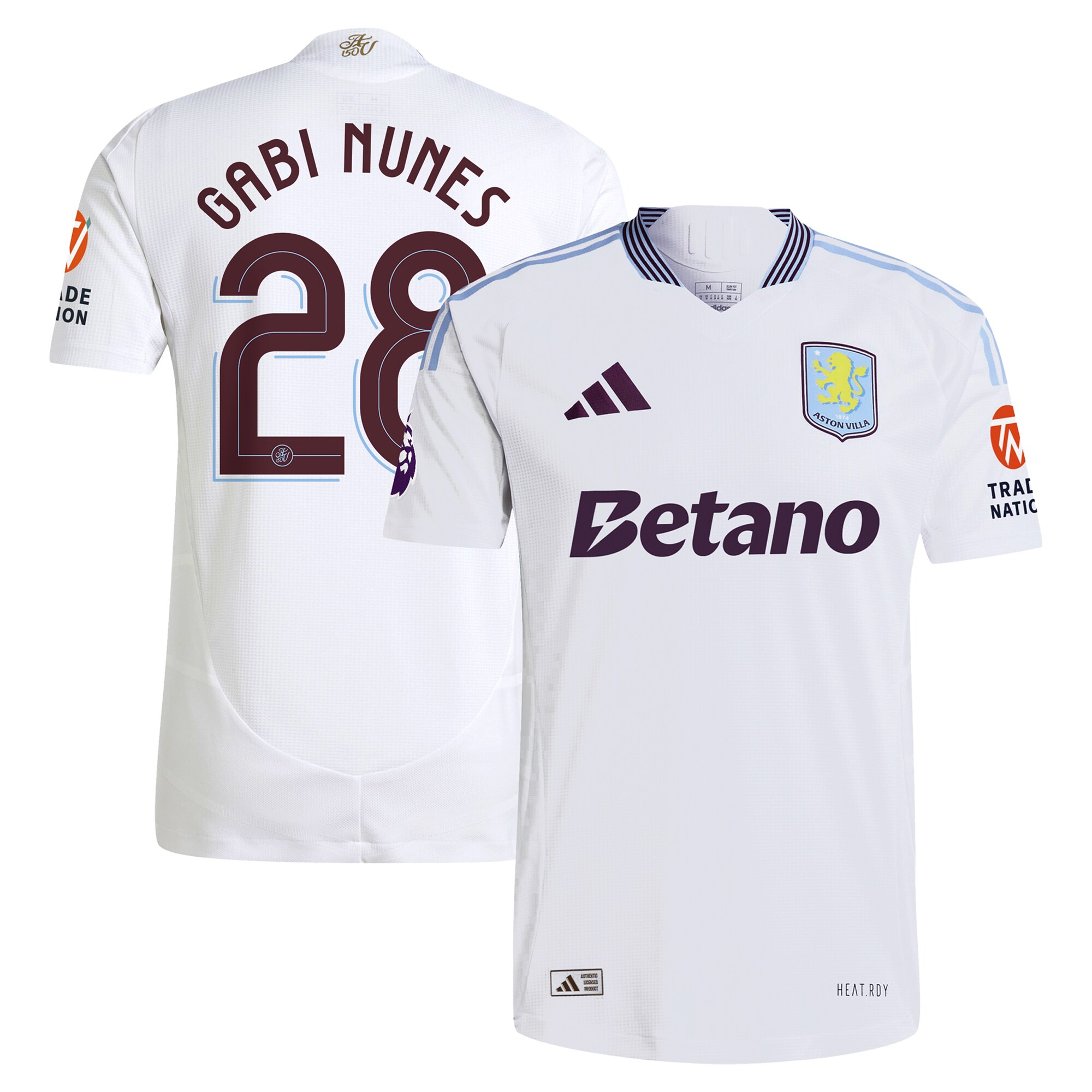 aston villa adidas away authentic shirt 2024-25 with gabi nunes 28 cup printing Collection | Official Aston Villa Jerseys for Fans