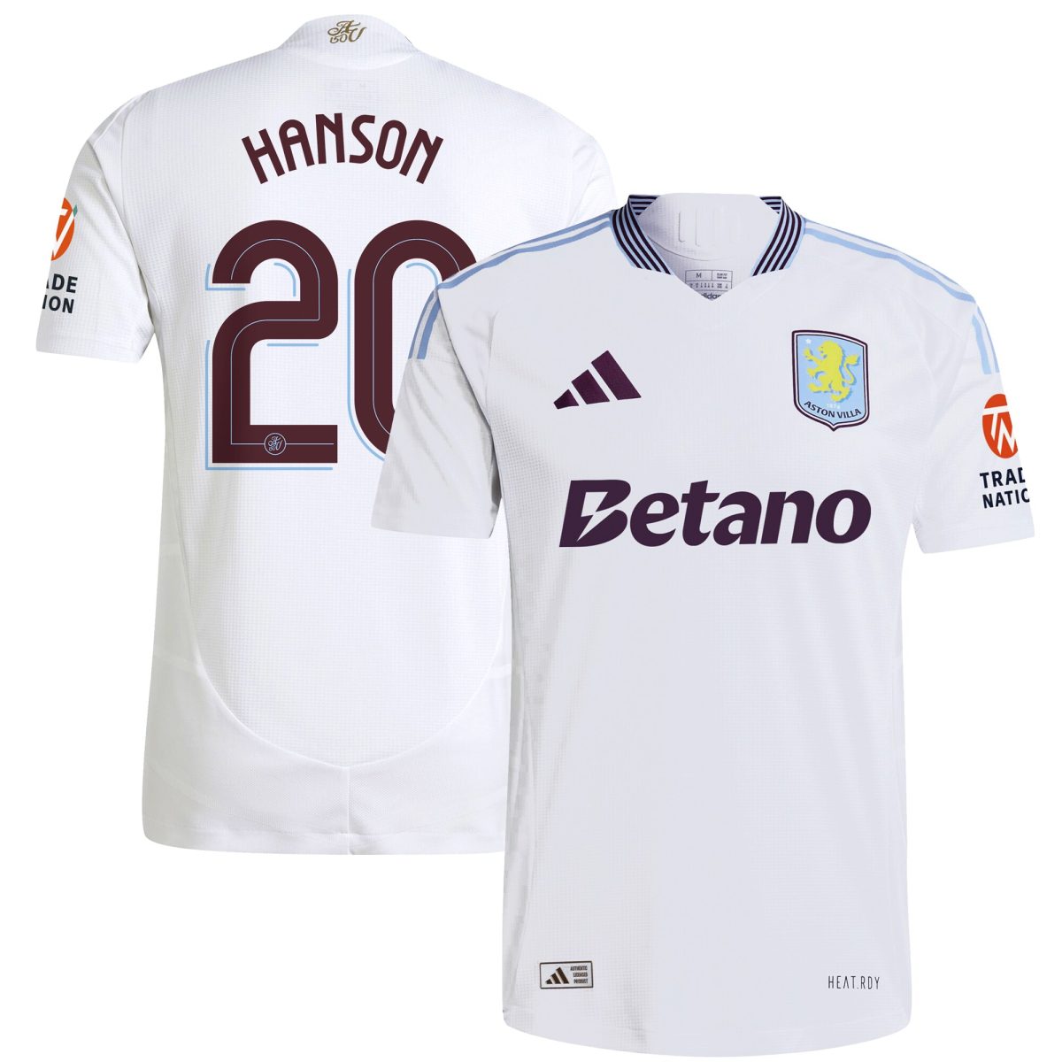 aston villa adidas away authentic shirt 2024-25 with hanson 20 cup printing Collection | Official Aston Villa Jerseys for Fans