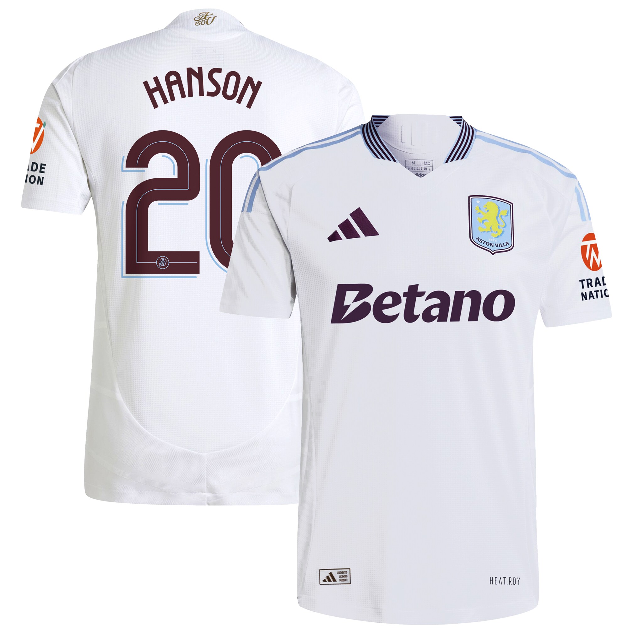 aston villa adidas away authentic shirt 2024-25 with hanson 20 cup printing Collection | Official Aston Villa Jerseys for Fans