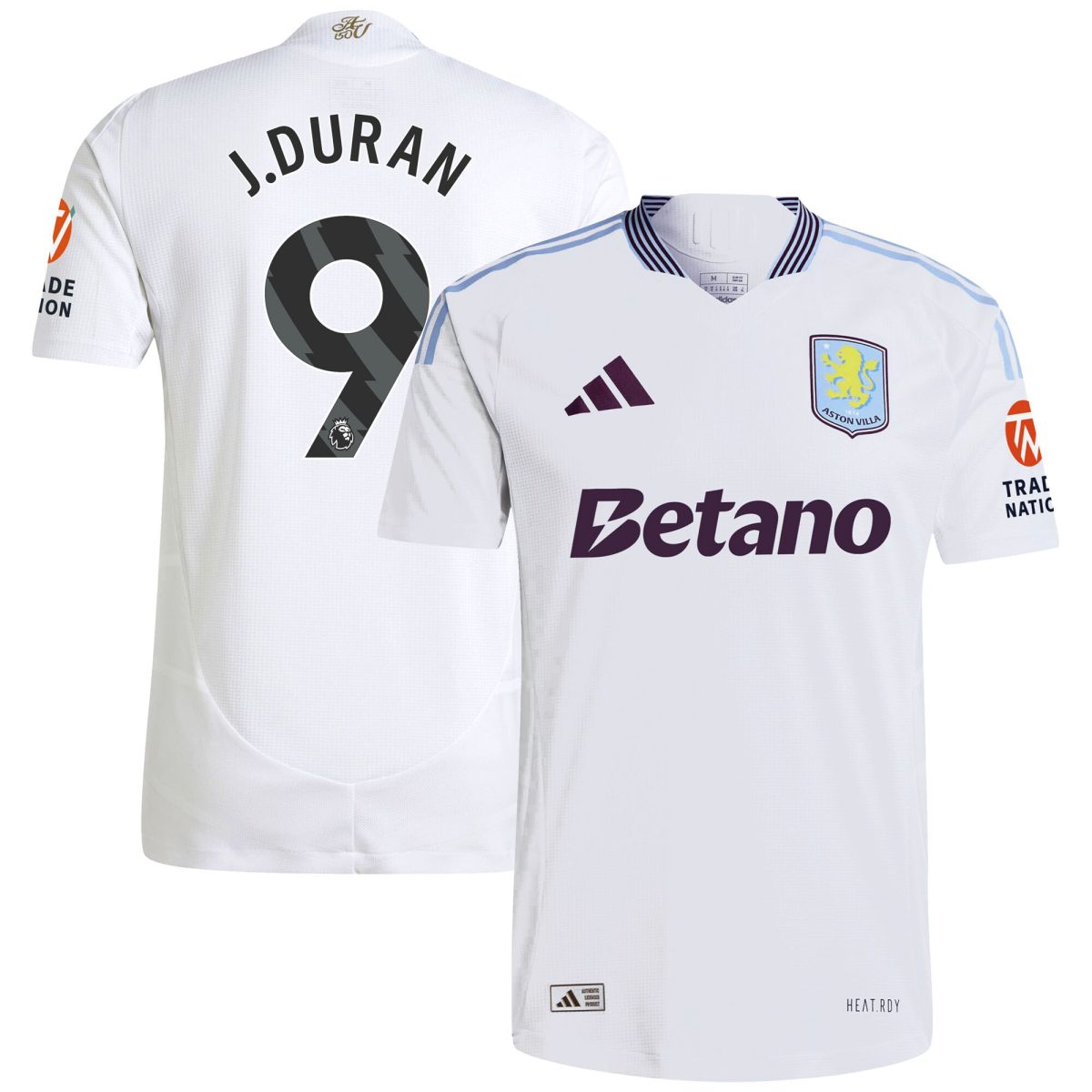 aston villa adidas away authentic shirt 2024-25 with j.duran 9 printing Collection | Official Aston Villa Jerseys for Fans