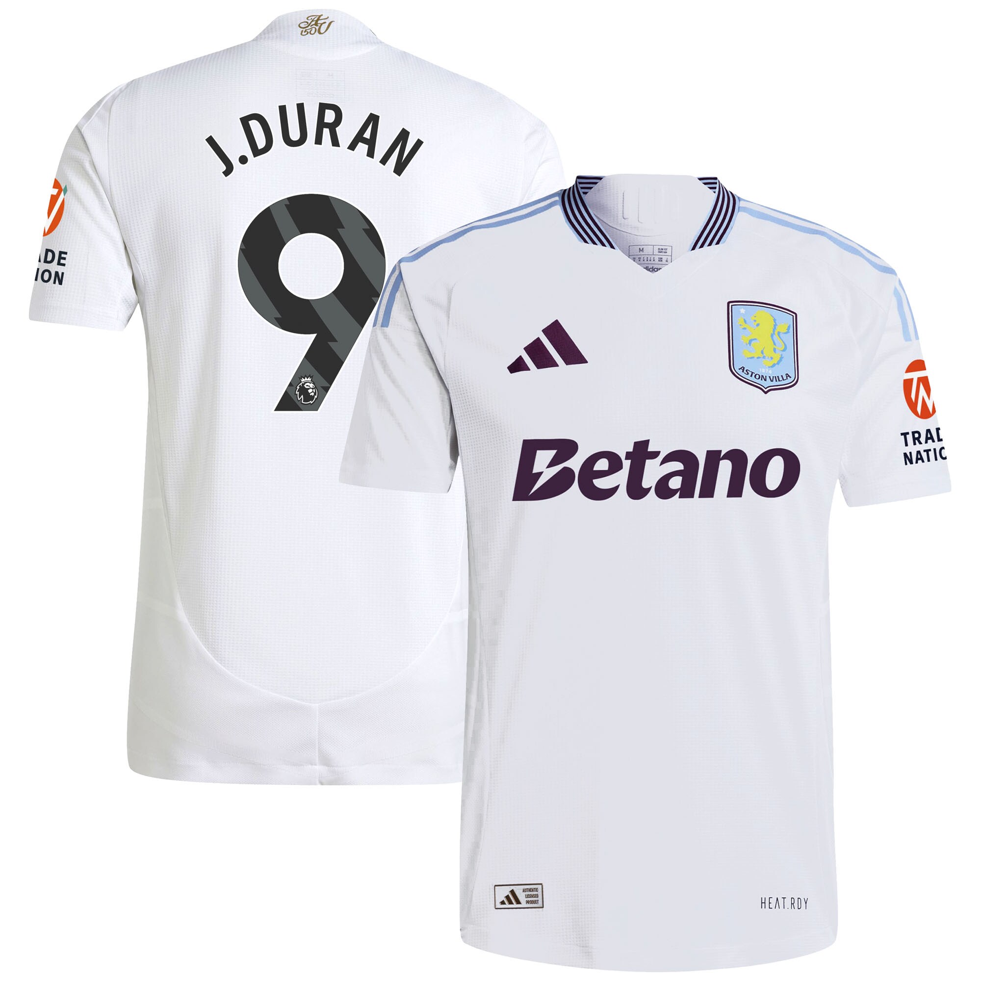 aston villa adidas away authentic shirt 2024-25 with j.duran 9 printing Collection | Official Aston Villa Jerseys for Fans