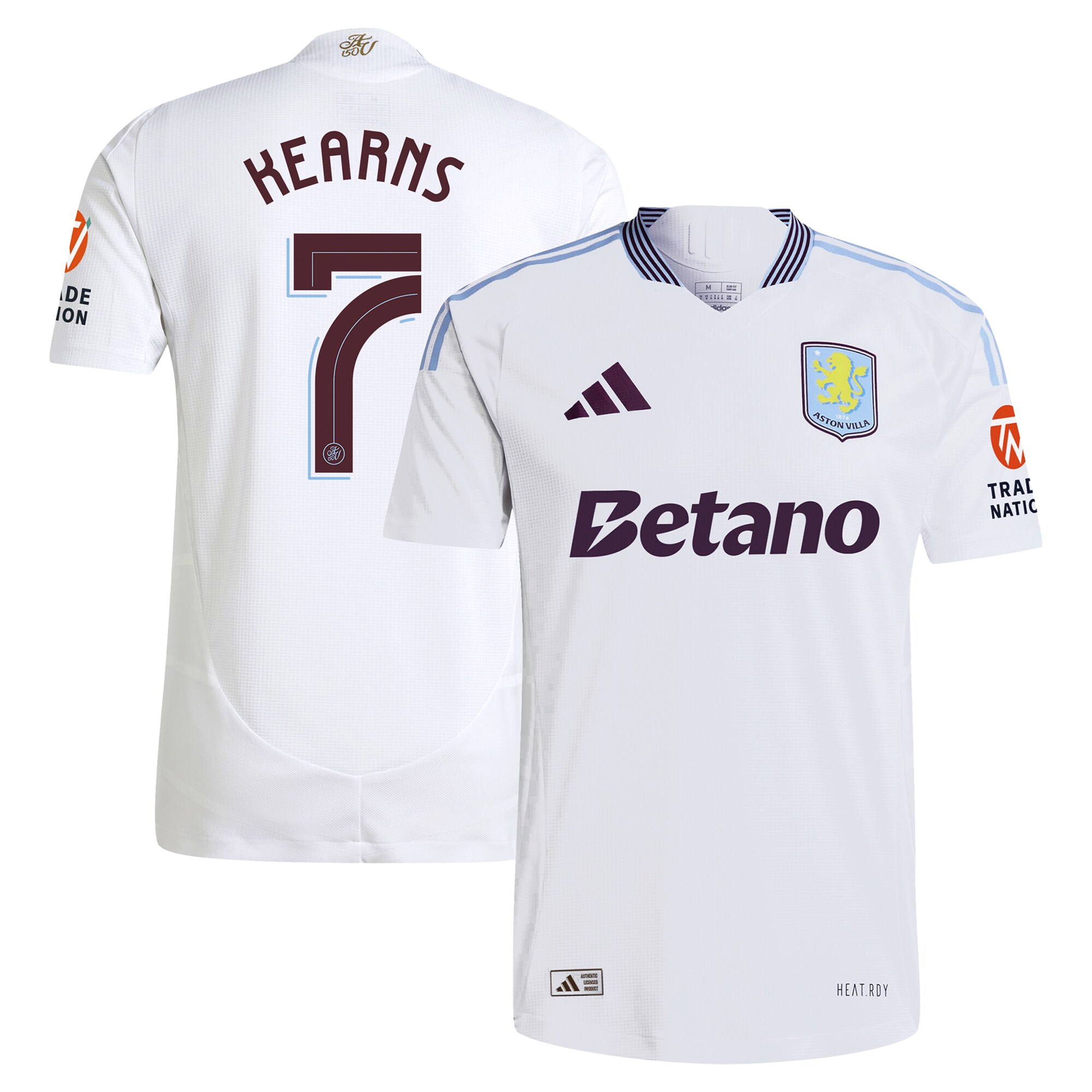 aston villa adidas away authentic shirt 2024-25 with kearns 7 cup printing Collection | Official Aston Villa Jerseys for Fans