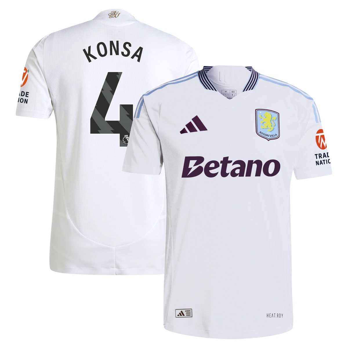 aston villa adidas away authentic shirt 2024-25 with konsa 4 printing Collection | Official Aston Villa Jerseys for Fans