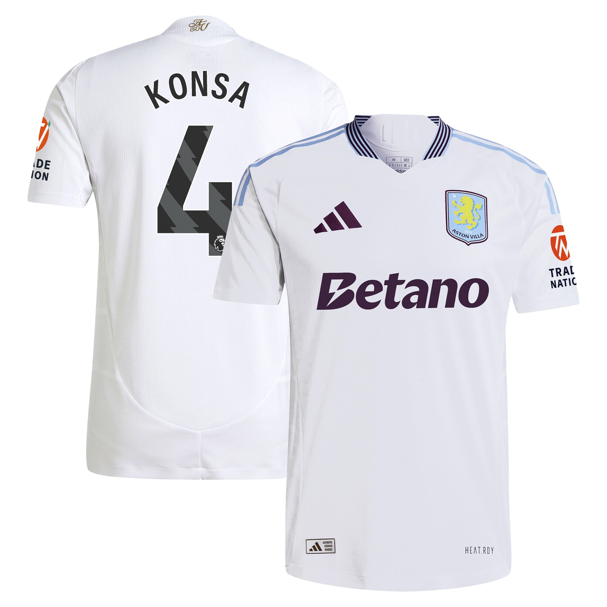 aston villa adidas away authentic shirt 2024-25 with konsa 4 printing Collection | Official Aston Villa Jerseys for Fans
