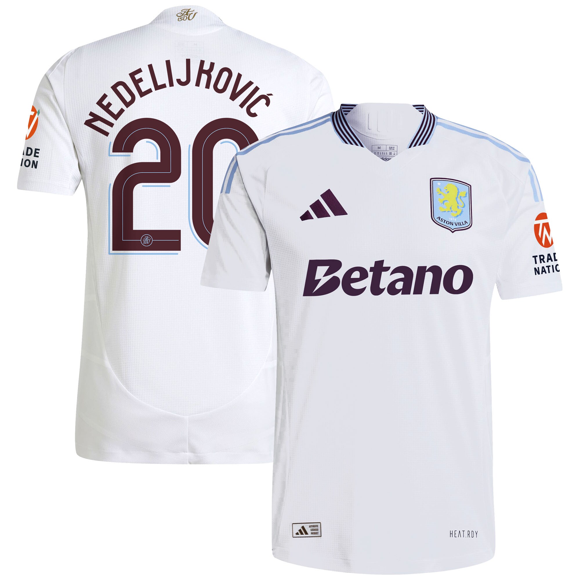 aston villa adidas away authentic shirt 2024-25 with nedeljković 20 cup printing Collection | Official Aston Villa Jerseys for Fans