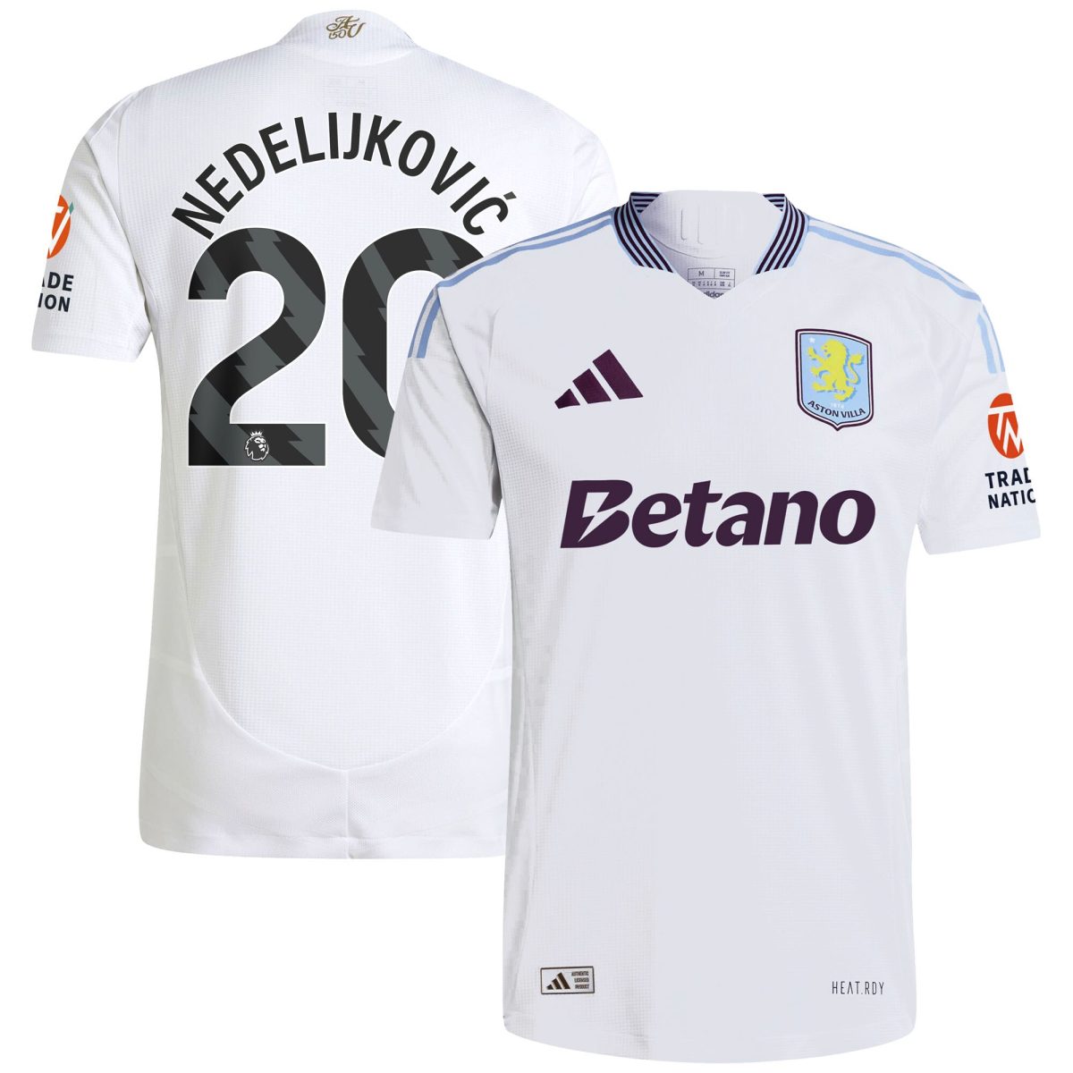 aston villa adidas away authentic shirt 2024-25 with nedeljković 20 printing Collection | Official Aston Villa Jerseys for Fans