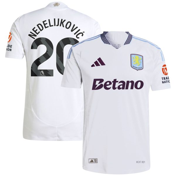aston villa adidas away authentic shirt 2024-25 with nedeljković 20 printing Collection | Official Aston Villa Jerseys for Fans