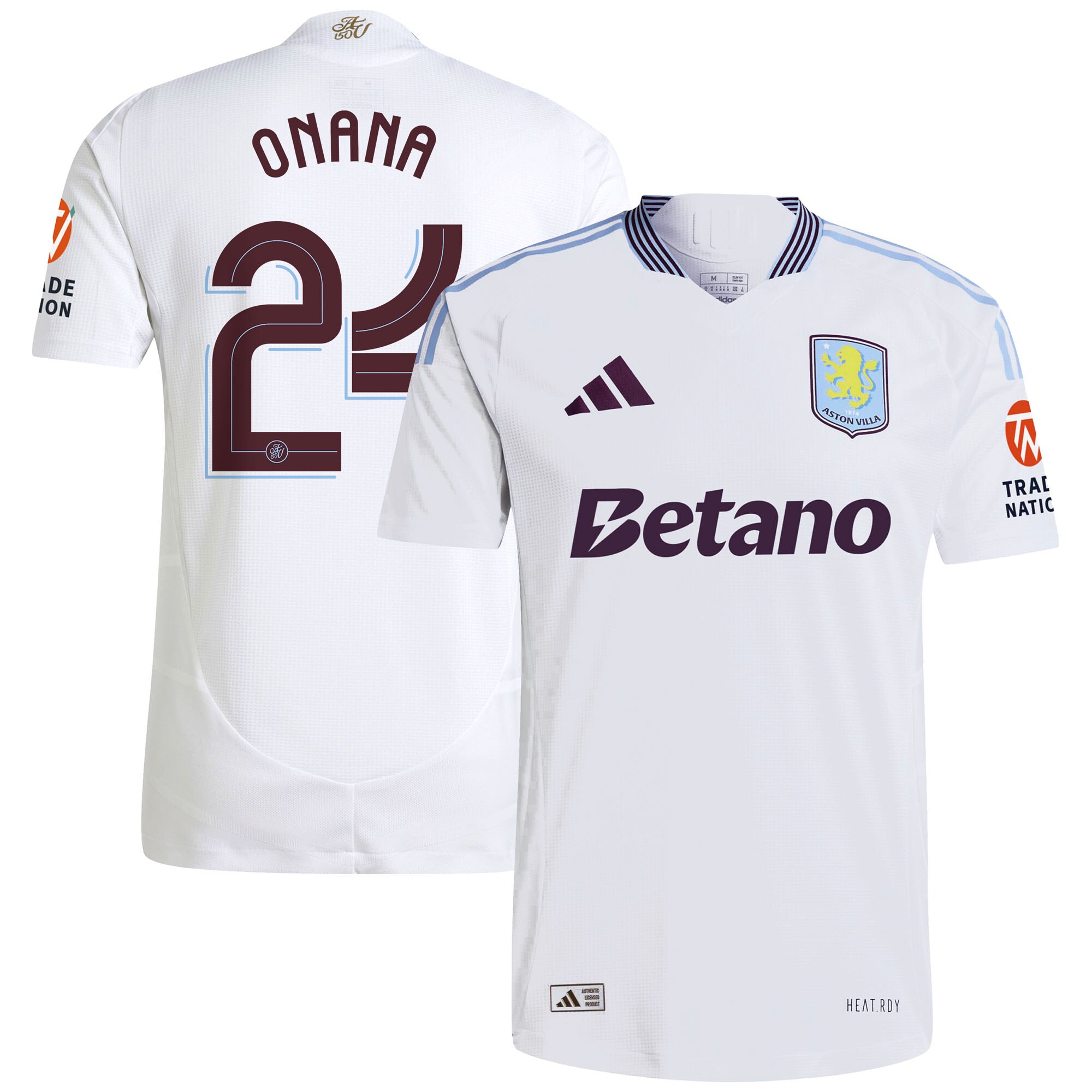 aston villa adidas away authentic shirt 2024-25 with onana 24 cup printing Collection | Official Aston Villa Jerseys for Fans