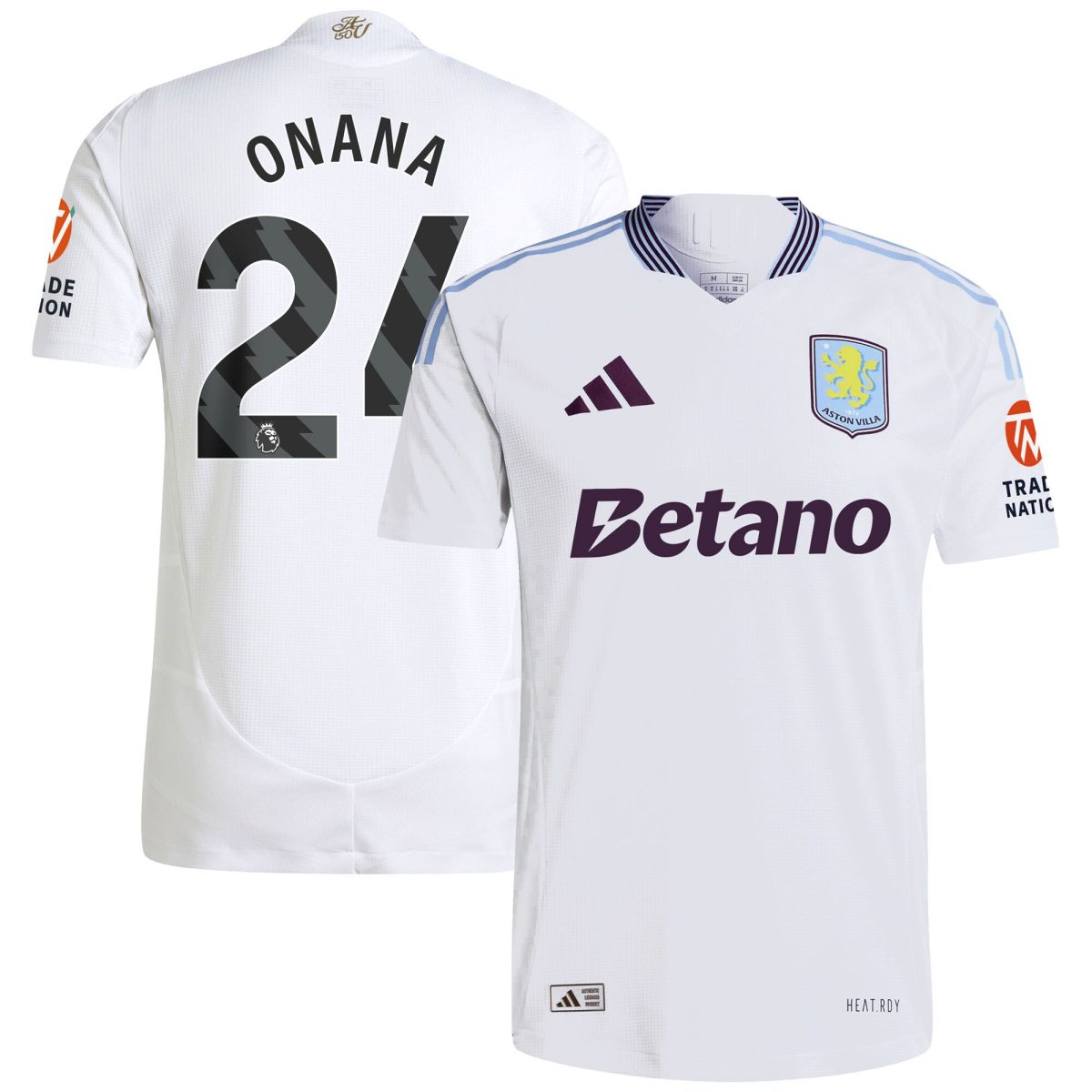 aston villa adidas away authentic shirt 2024-25 with onana 24 printing Collection | Official Aston Villa Jerseys for Fans