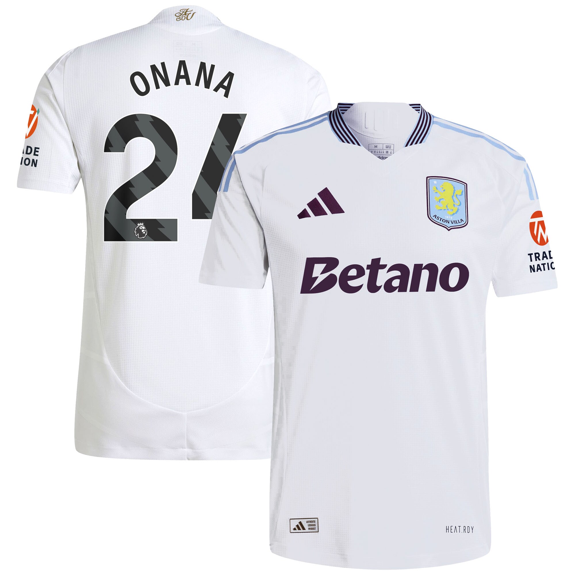 aston villa adidas away authentic shirt 2024-25 with onana 24 printing Collection | Official Aston Villa Jerseys for Fans