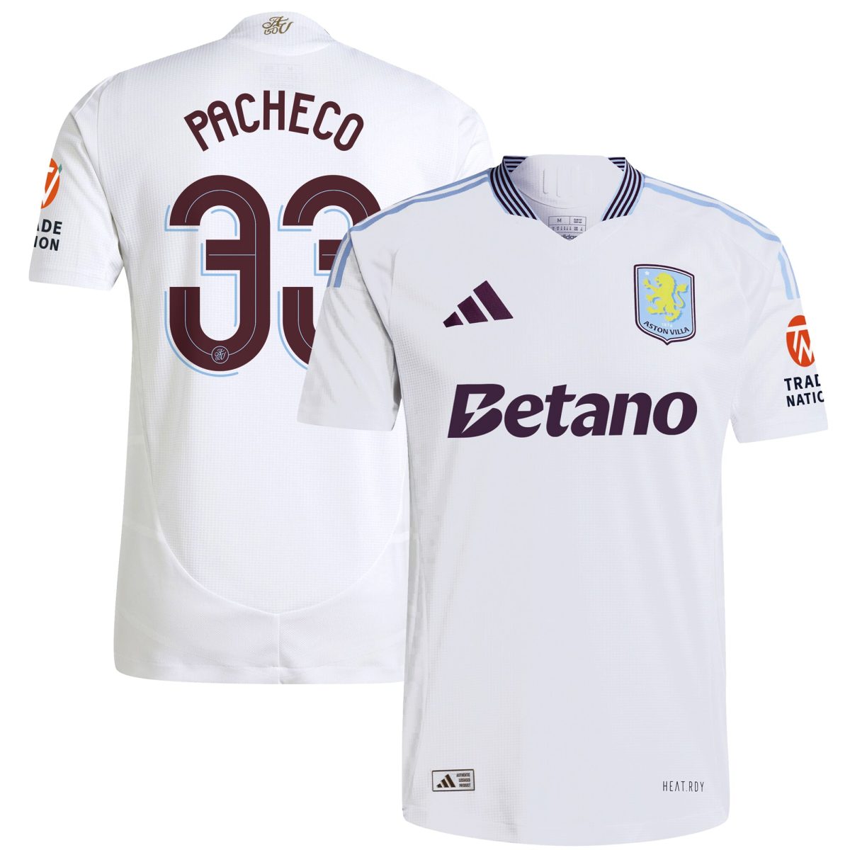 aston villa adidas away authentic shirt 2024-25 with pacheco 33 cup printing Collection | Official Aston Villa Jerseys for Fans