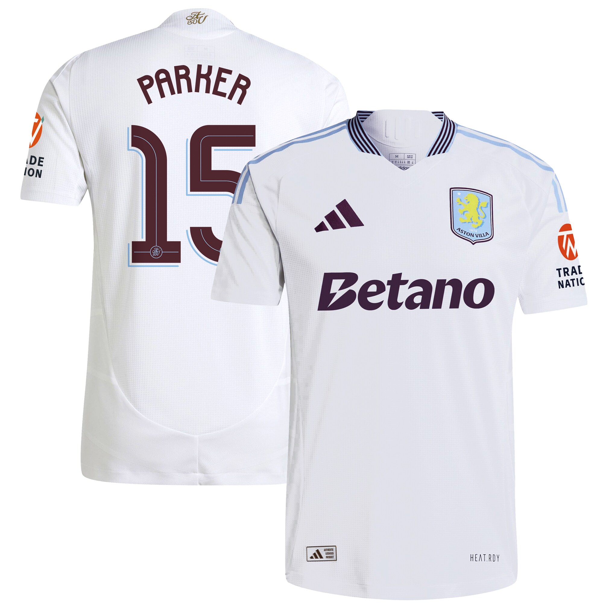 aston villa adidas away authentic shirt 2024-25 with parker 15 cup printing Collection | Official Aston Villa Jerseys for Fans