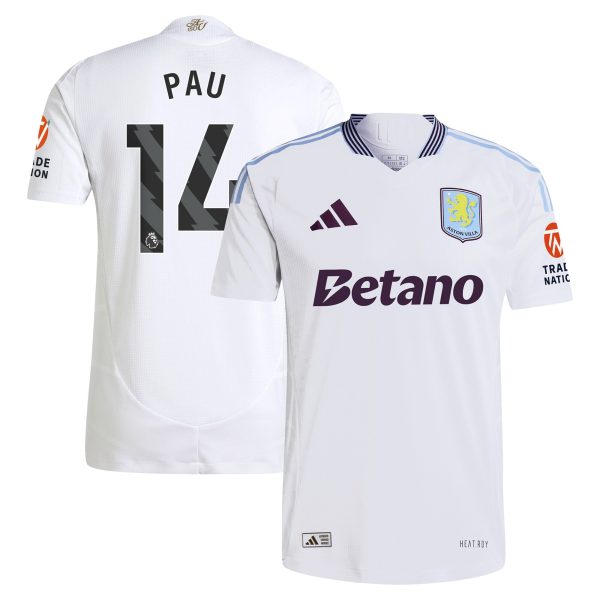 aston villa adidas away authentic shirt 2024-25 with pau 14 printing Collection | Official Aston Villa Jerseys for Fans