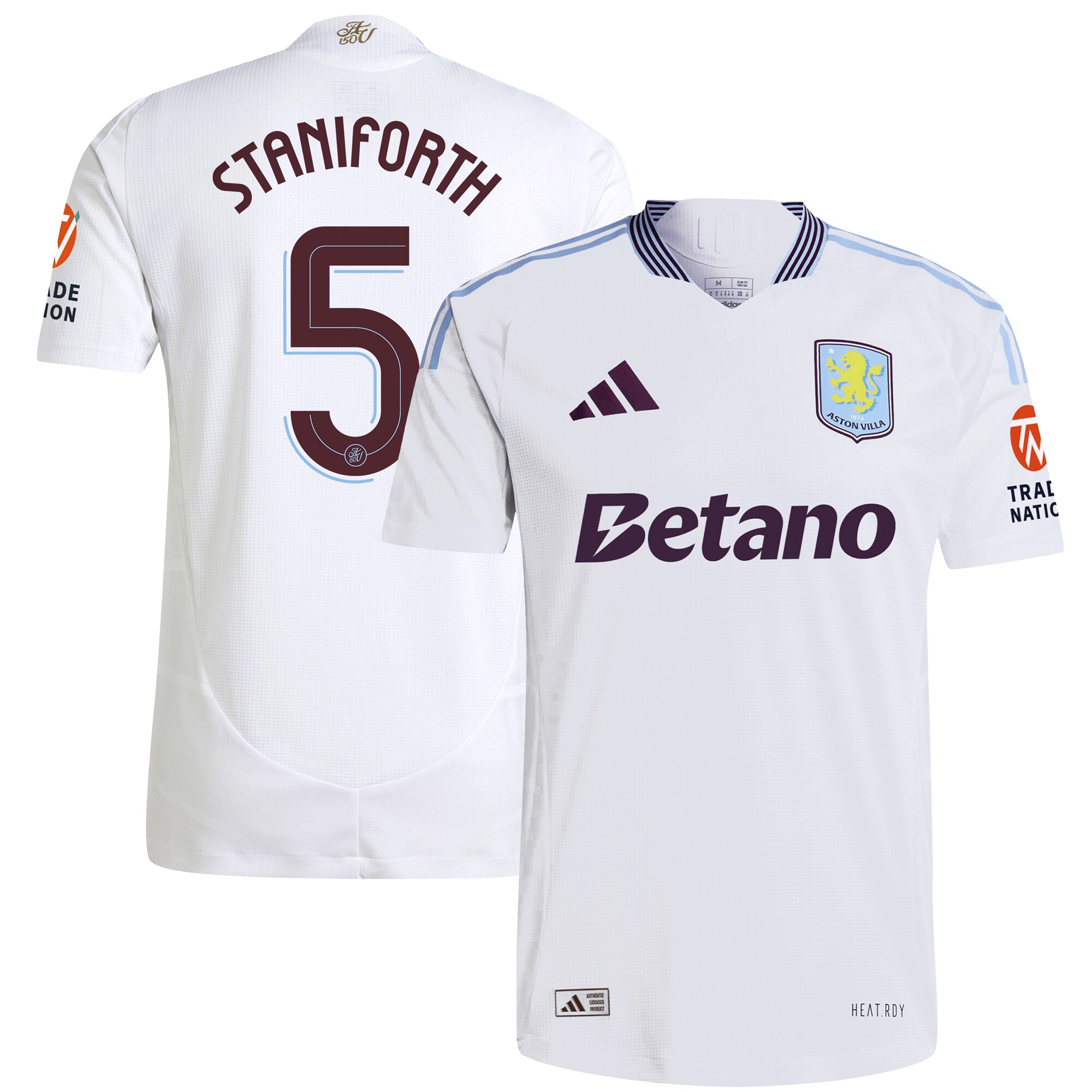 aston villa adidas away authentic shirt 2024-25 with staniforth 5 cup printing Collection | Official Aston Villa Jerseys for Fans