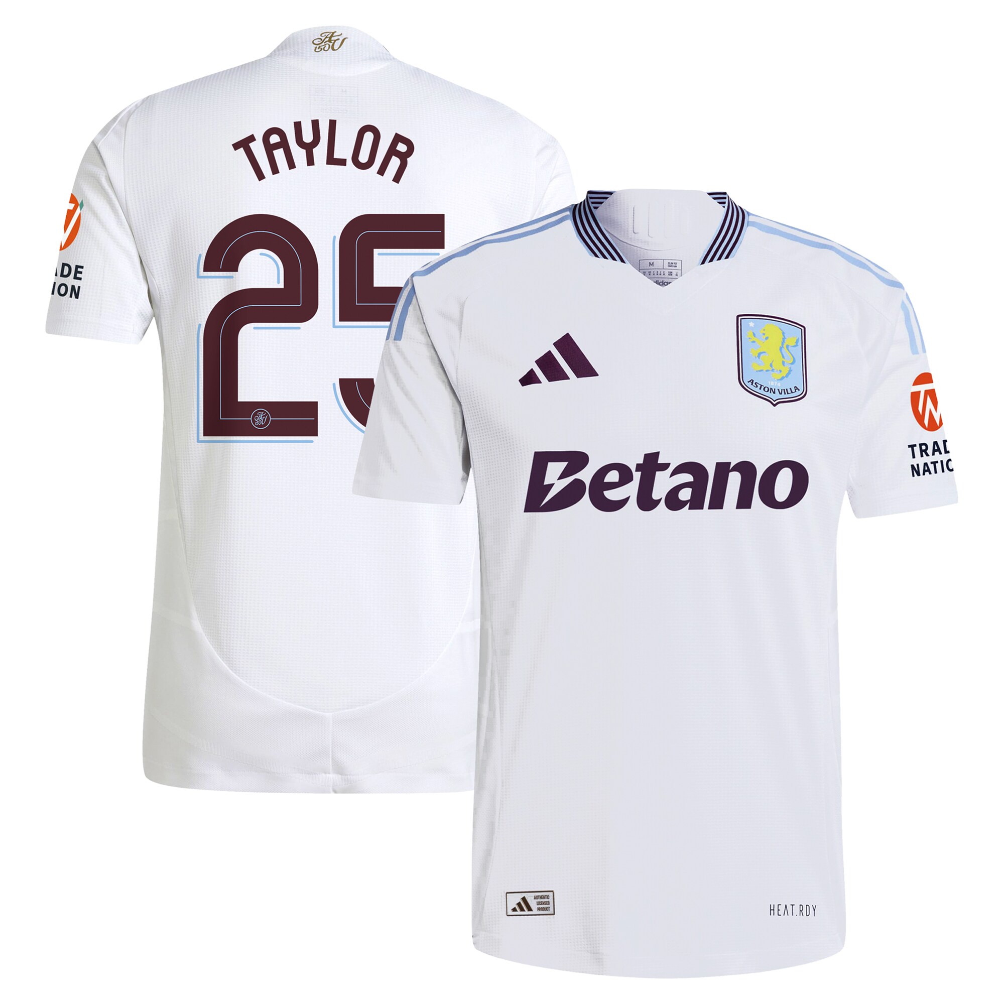 aston villa adidas away authentic shirt 2024-25 with taylor 25 cup printing Collection | Official Aston Villa Jerseys for Fans