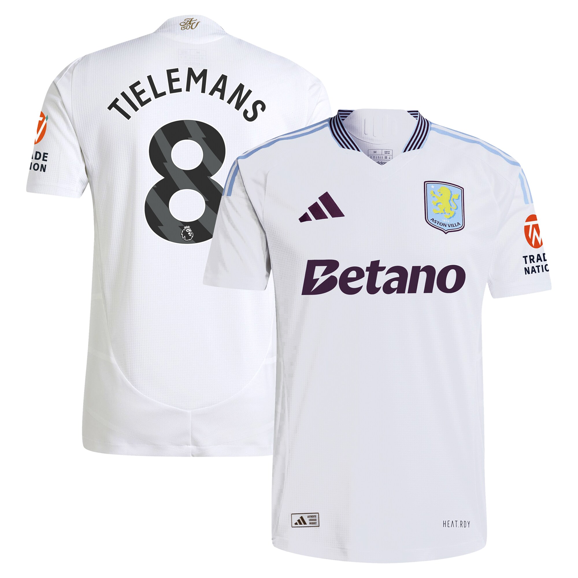 aston villa adidas away authentic shirt 2024-25 with tielemans 8 printing Collection | Official Aston Villa Jerseys for Fans