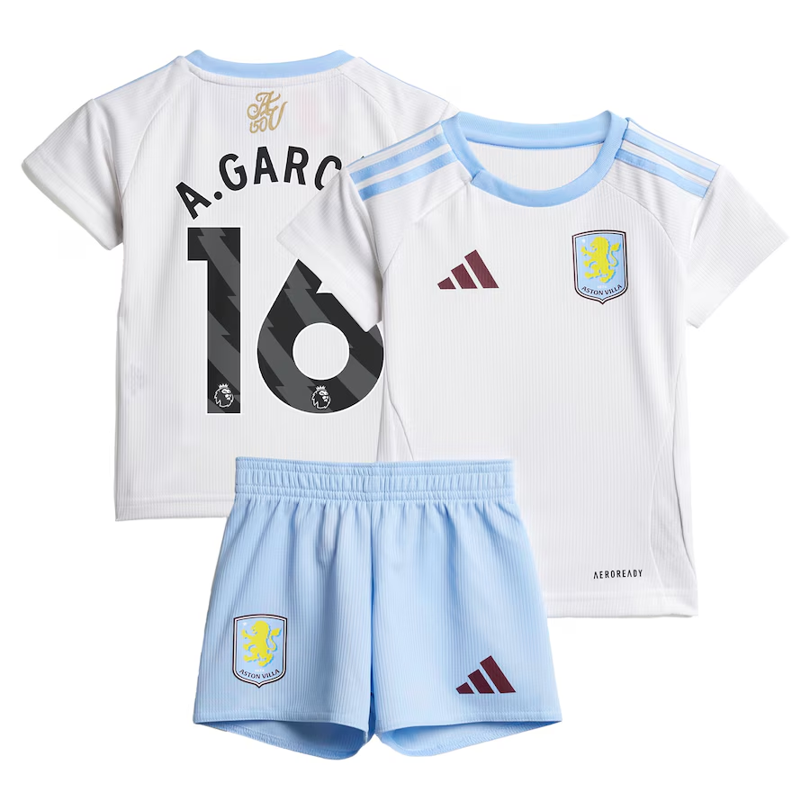 aston villa adidas away baby kit 2024-25 with a.garcía 16 printing Collection | Official Aston Villa Jerseys for Fans