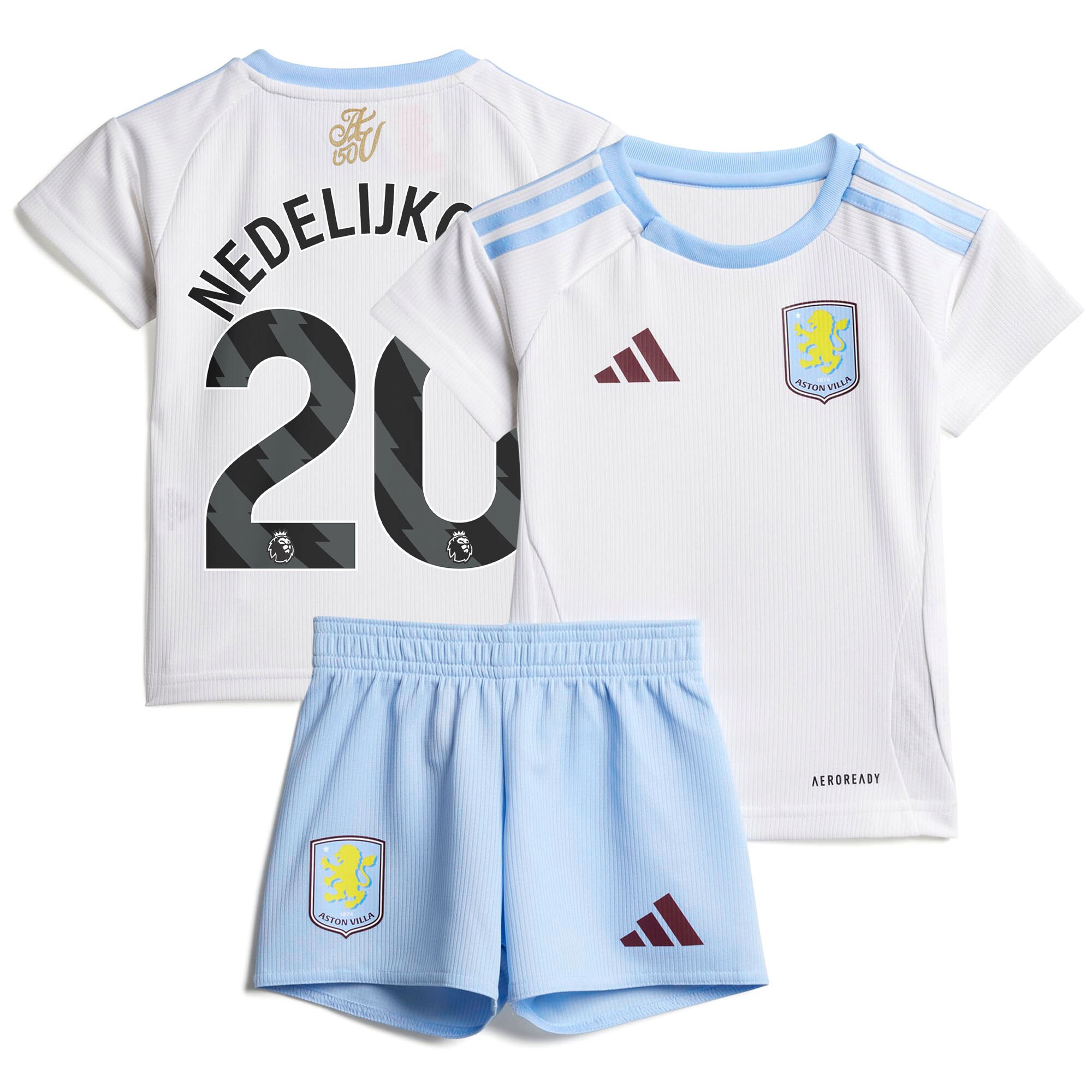aston villa adidas away baby kit 2024-25 with nedeljković 20 printing Collection | Official Aston Villa Jerseys for Fans