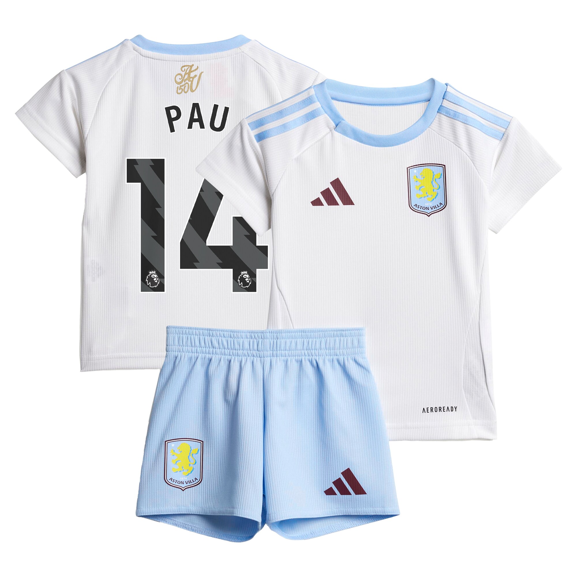 aston villa adidas away baby kit 2024-25 with pau 14 printing Collection | Official Aston Villa Jerseys for Fans