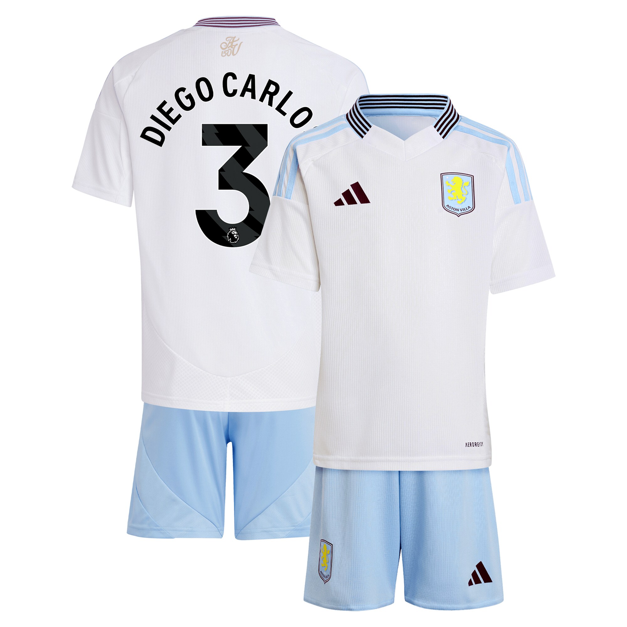 aston villa adidas away mini kit 2024-25 with diego carlos 3 printing Collection | Official Aston Villa Jerseys for Fans