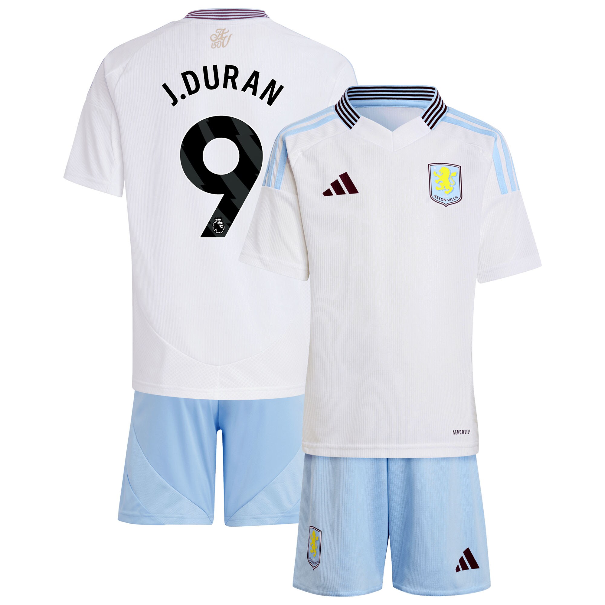 aston villa adidas away mini kit 2024-25 with j.duran 9 printing Collection | Official Aston Villa Jerseys for Fans