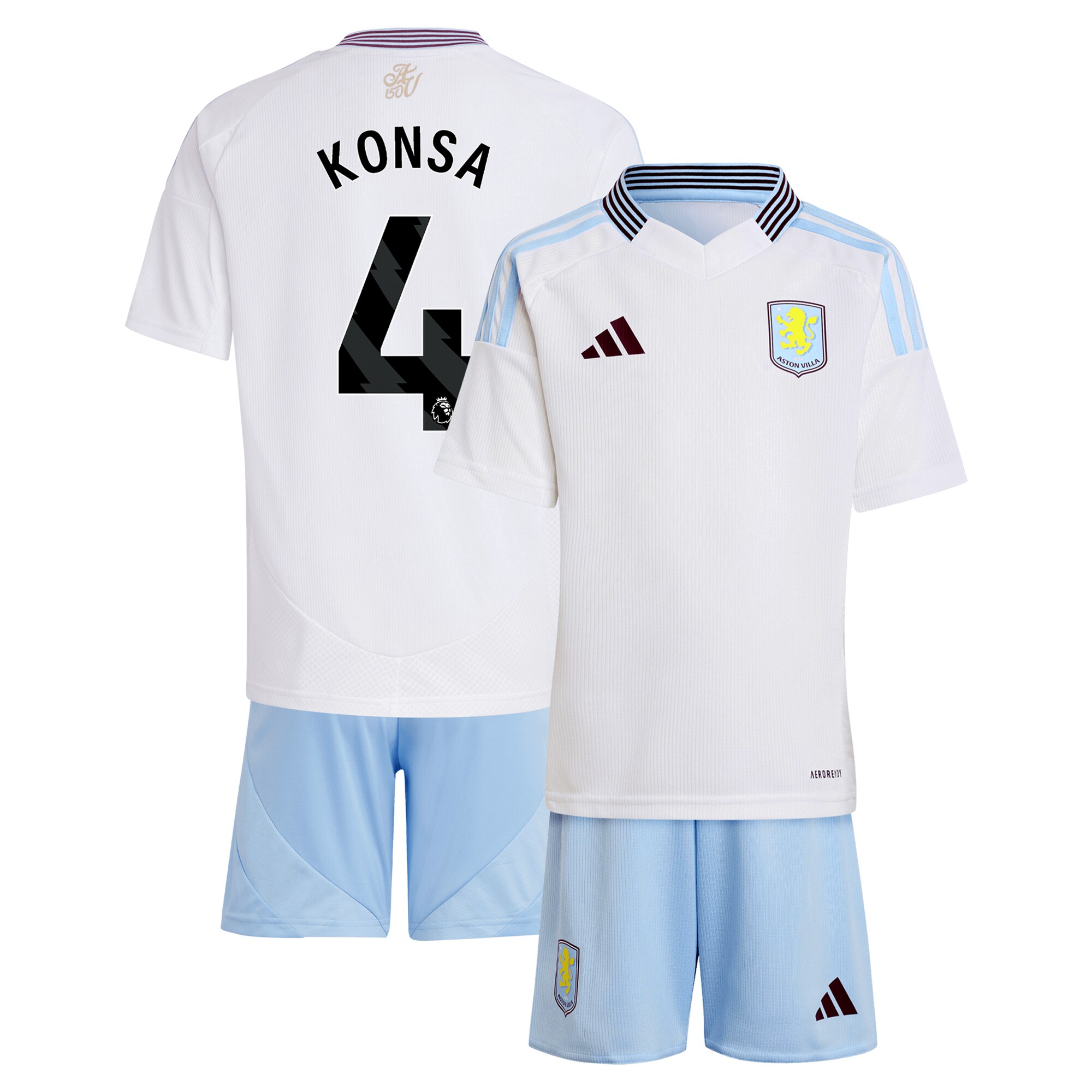 aston villa adidas away mini kit 2024-25 with konsa 4 printing Collection | Official Aston Villa Jerseys for Fans