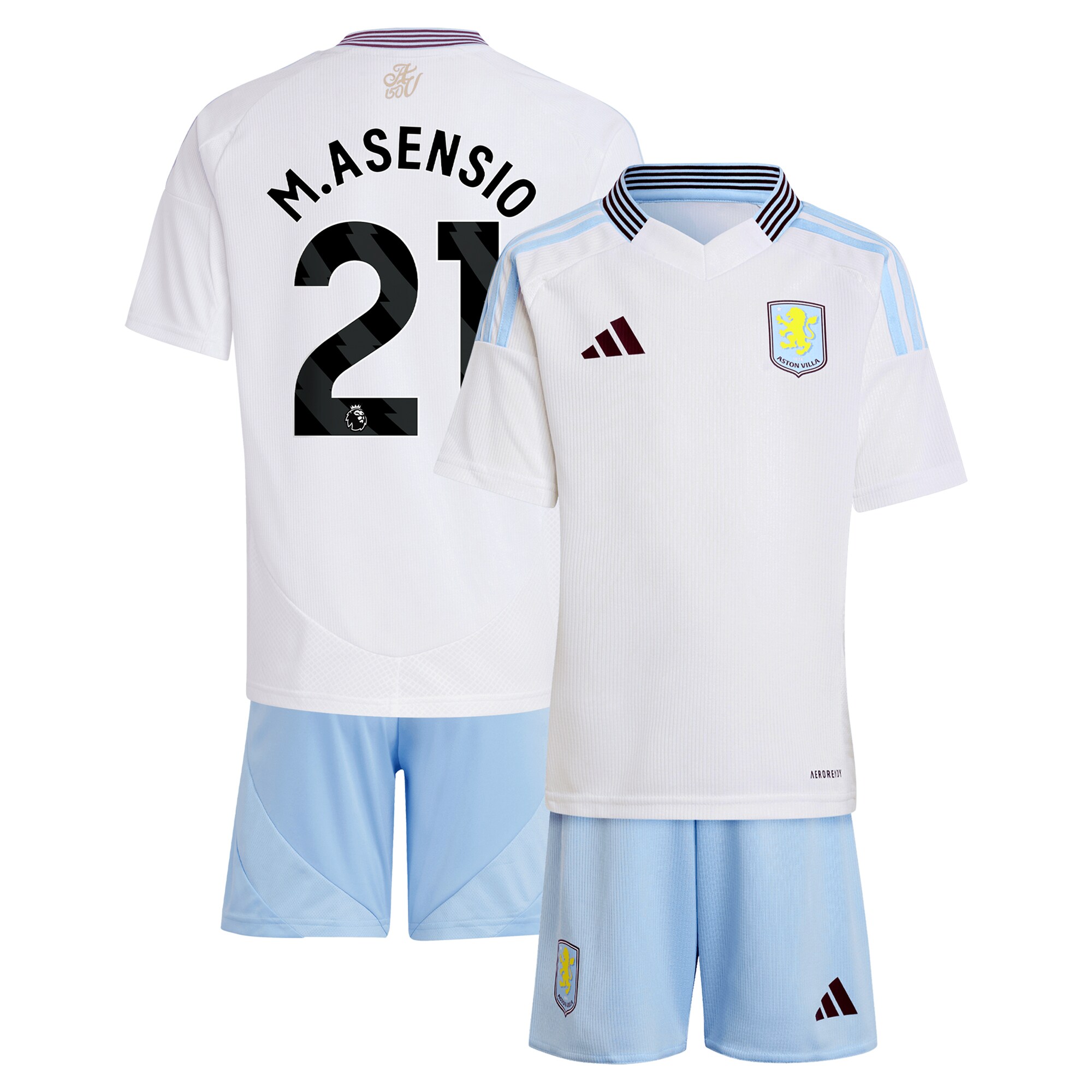 aston villa adidas away mini kit 2024-25 with m.asensio 21 printing Collection | Official Aston Villa Jerseys for Fans