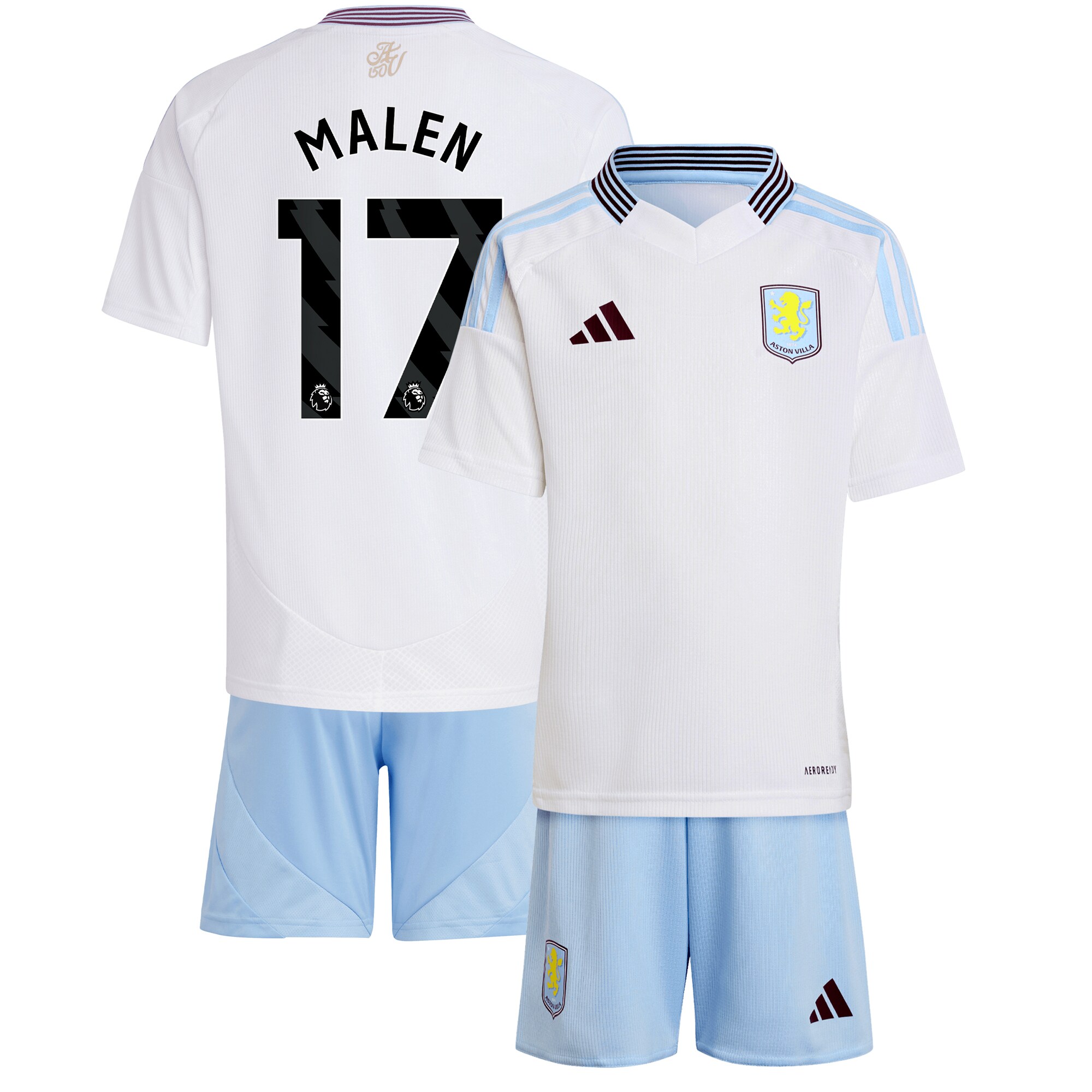 aston villa adidas away mini kit 2024-25 with malen 17 printing Collection | Official Aston Villa Jerseys for Fans