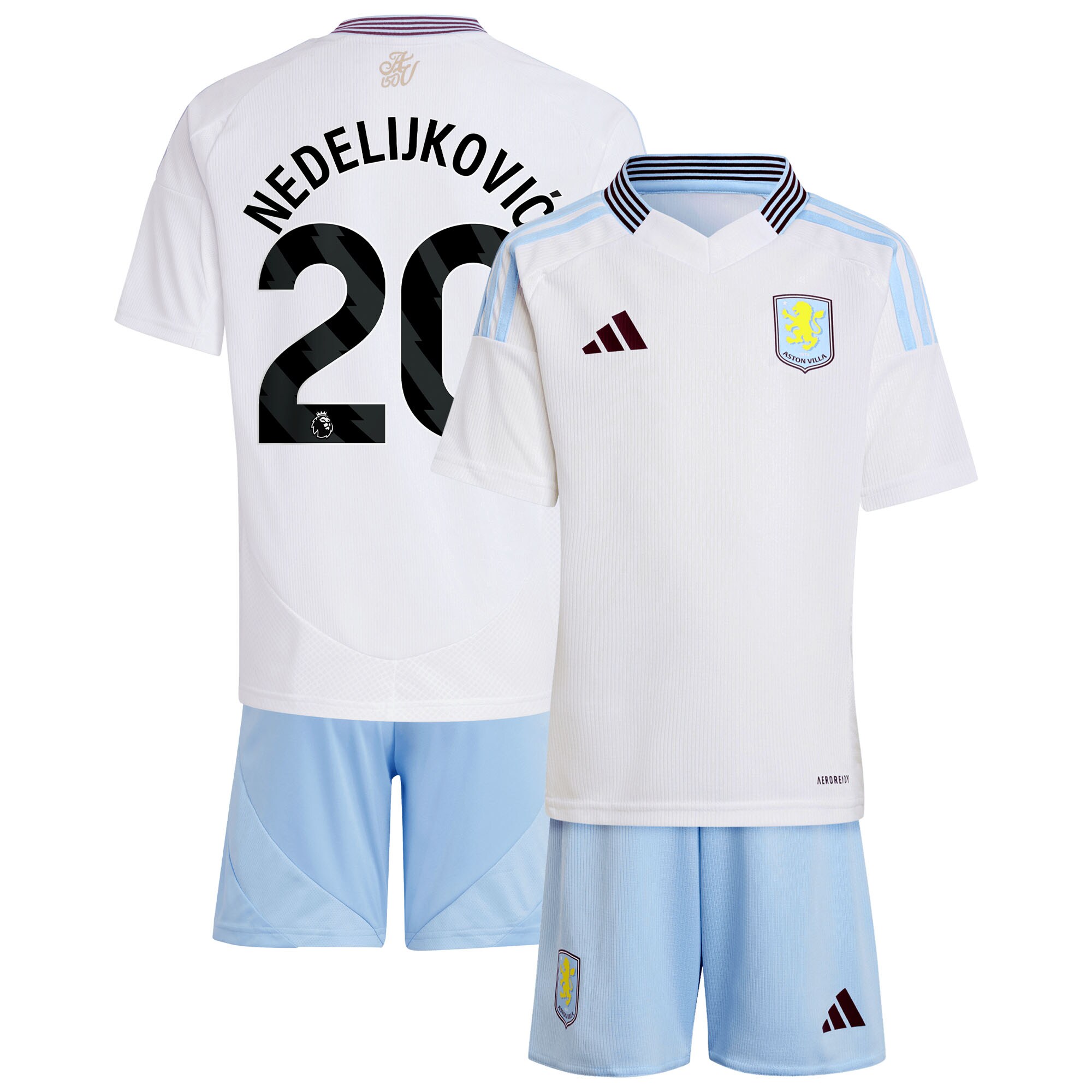 aston villa adidas away mini kit 2024-25 with nedeljković 20 printing Collection | Official Aston Villa Jerseys for Fans