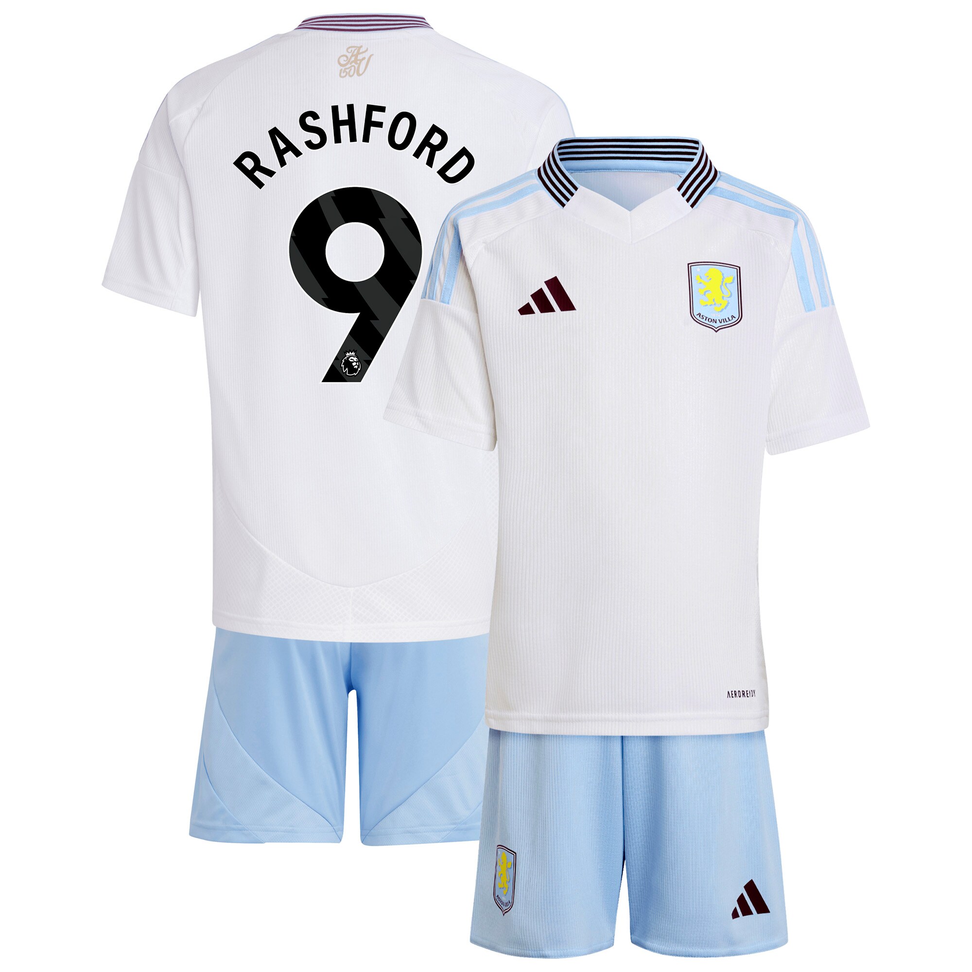 aston villa adidas away mini kit 2024-25 with rashford 9 printing Collection | Official Aston Villa Jerseys for Fans