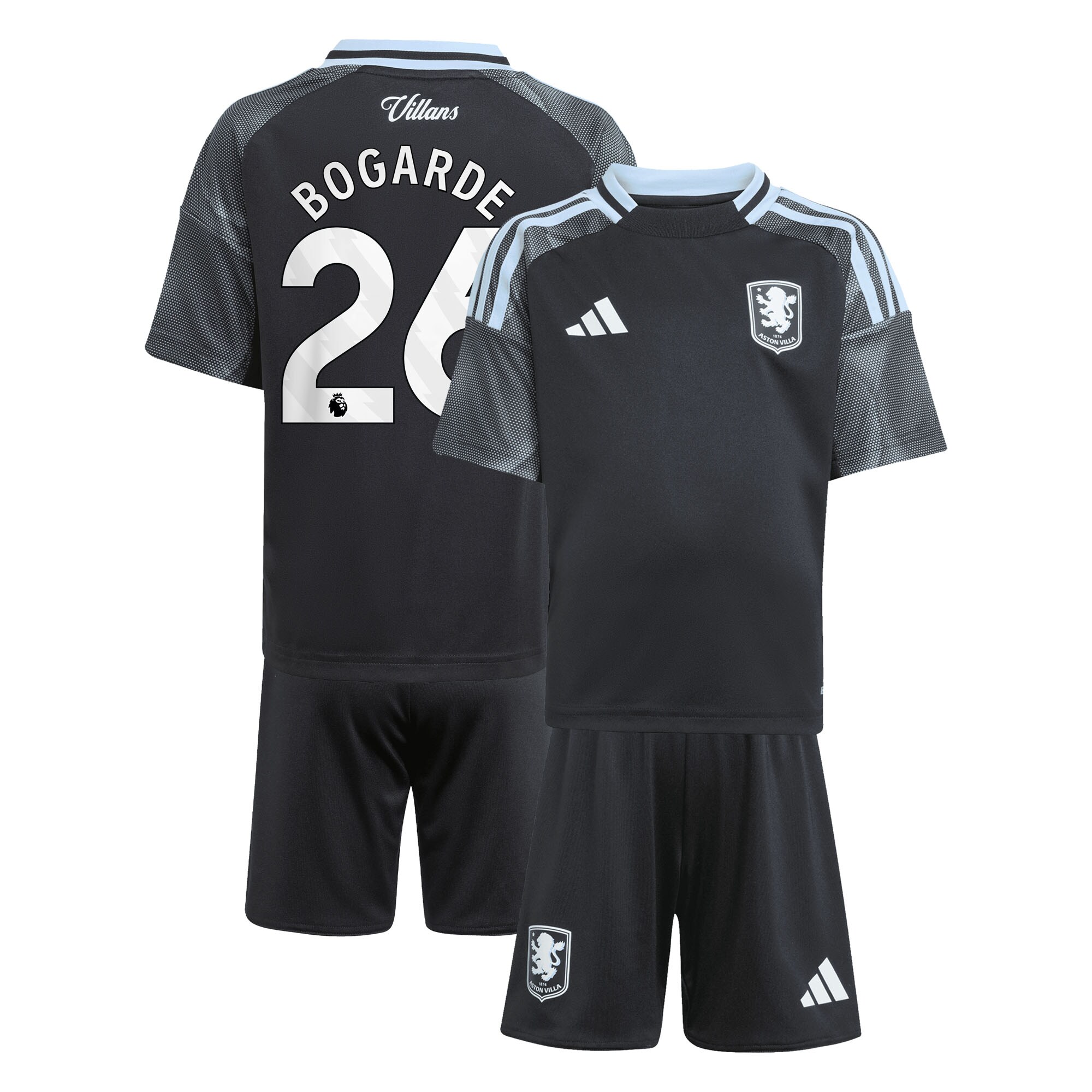 aston villa adidas away mini kit 2025-26 with bogarde 26 printing Collection | Official Aston Villa Jerseys for Fans