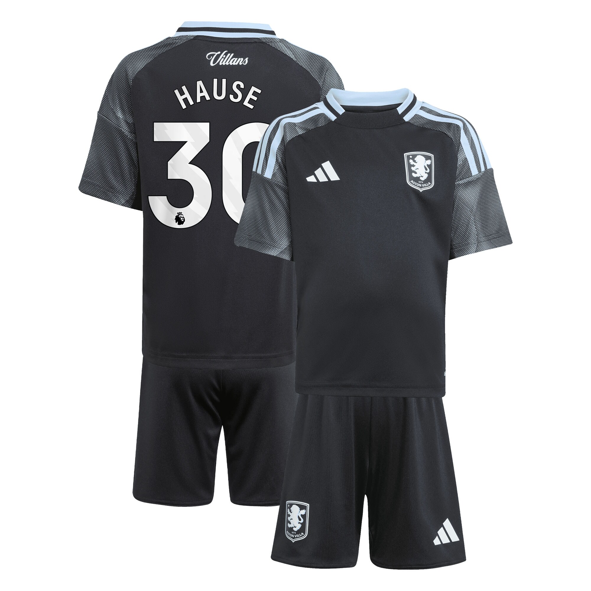aston villa adidas away mini kit 2025-26 with hause 30 printing Collection | Official Aston Villa Jerseys for Fans