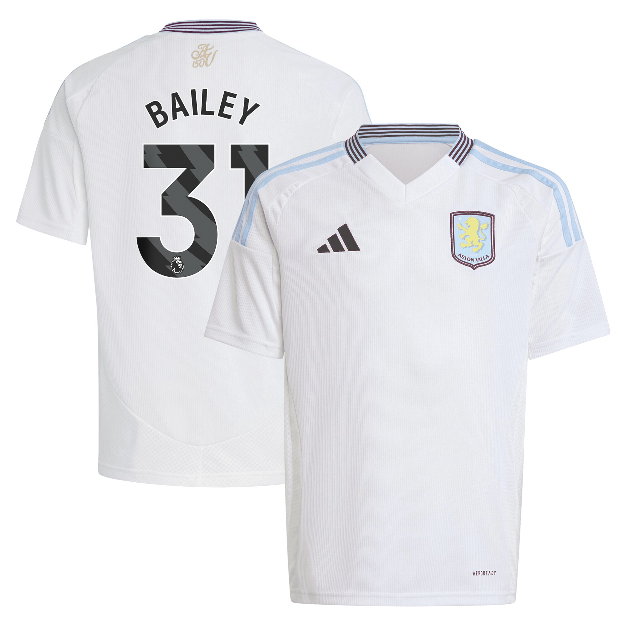 aston villa adidas away shirt 2024-25 – kids with bailey 31 printing Collection | Official Aston Villa Jerseys for Fans