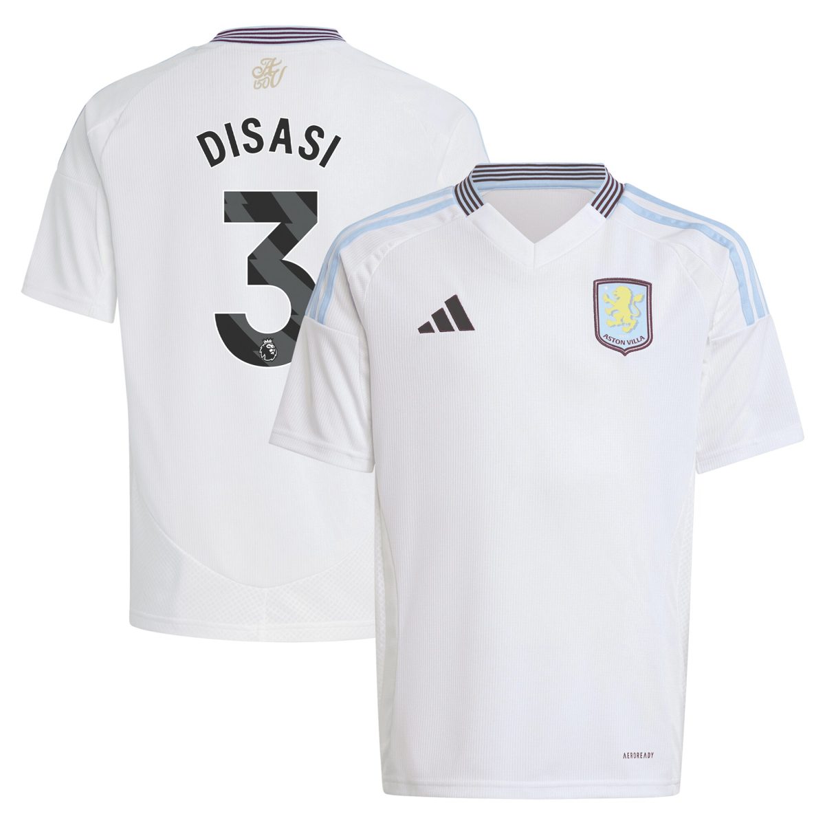 aston villa adidas away shirt 2024-25 – kids with disasi 3 printing Collection | Official Aston Villa Jerseys for Fans