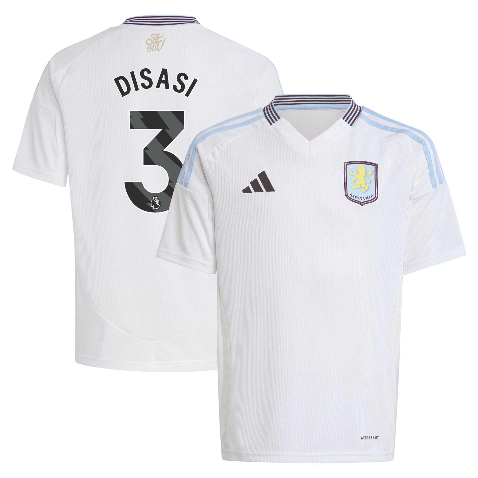 aston villa adidas away shirt 2024-25 – kids with disasi 3 printing Collection | Official Aston Villa Jerseys for Fans