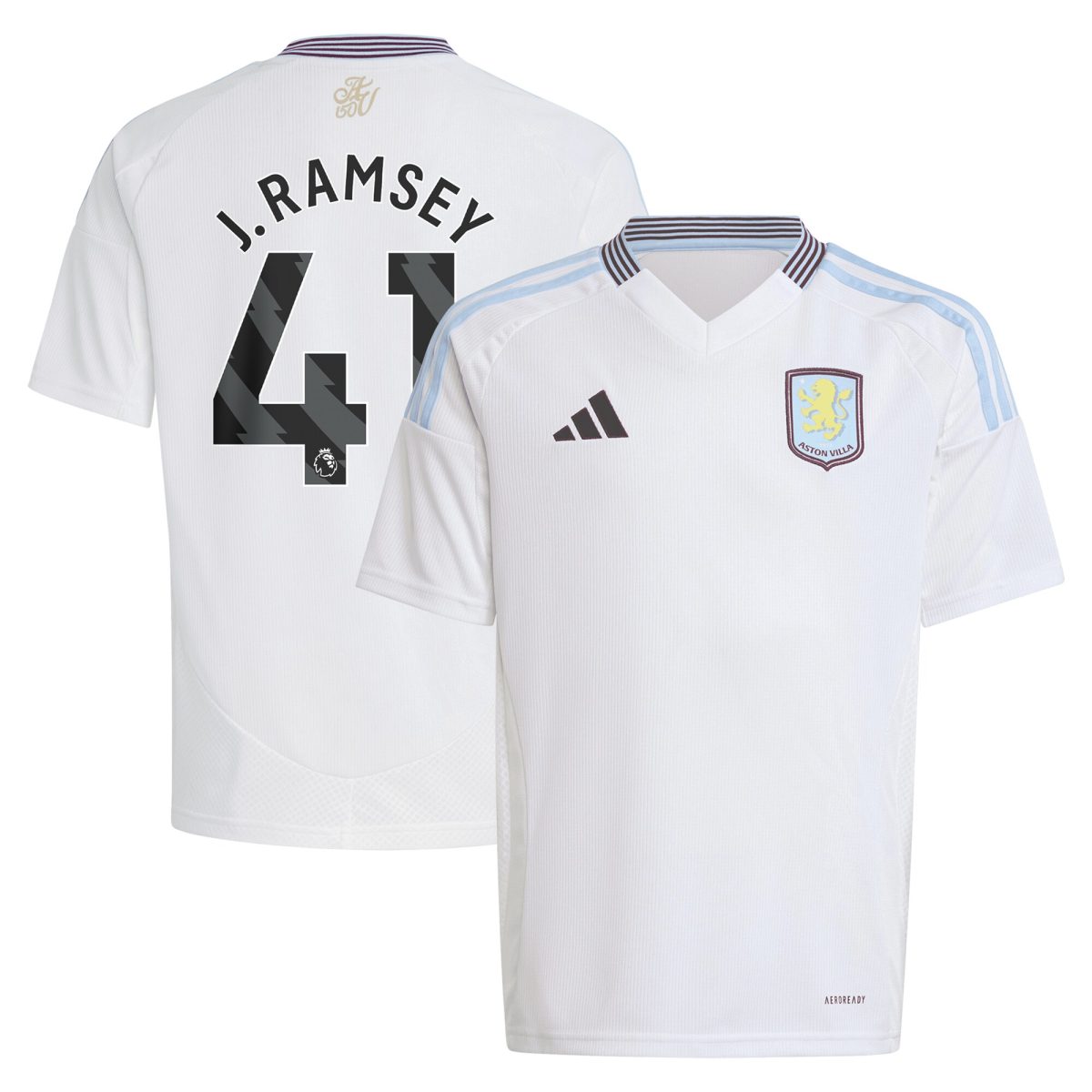 aston villa adidas away shirt 2024-25 – kids with j. ramsey 41 printing Collection | Official Aston Villa Jerseys for Fans